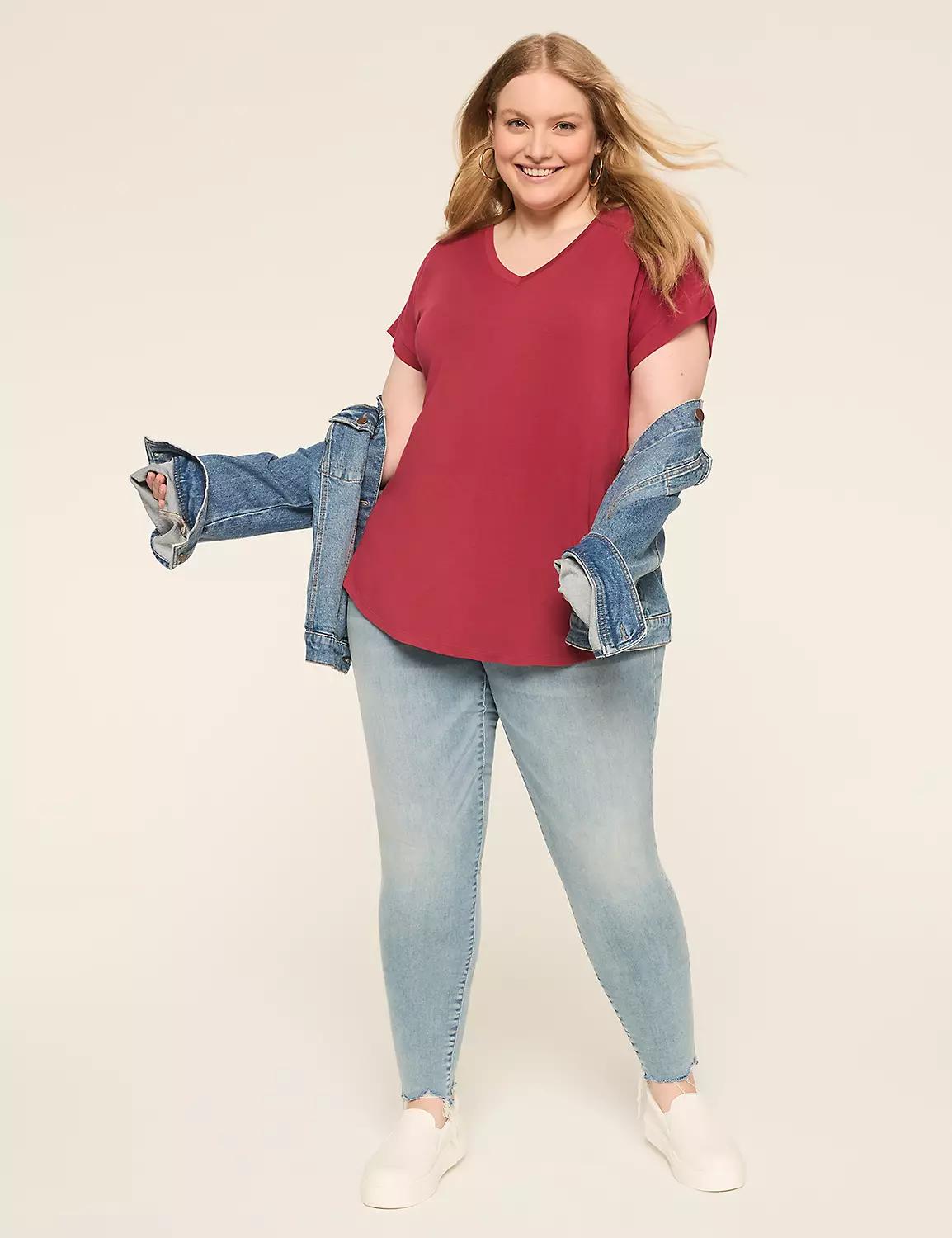 DreamFeel V-Neck Dolman-Sleeve Tee Product Image