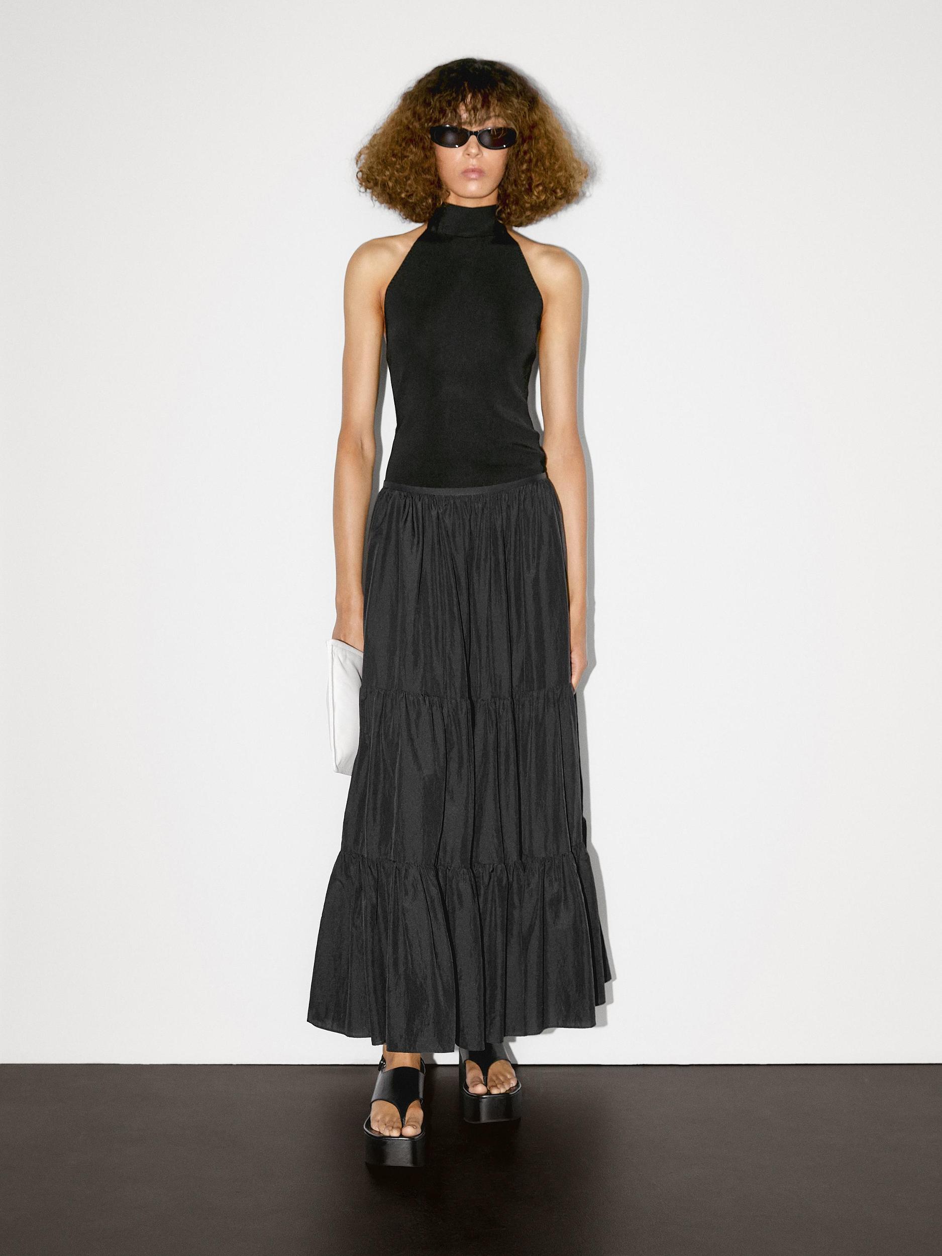 Halter top with tied neck detail Product Image