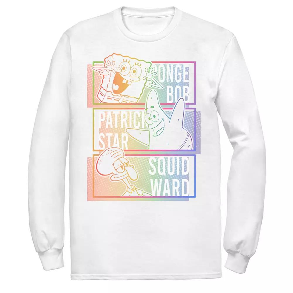 Men's Nickelodeon SpongeBob SquarePants, Patrick & Squidward Rainbow Stack Tee,  Product Image