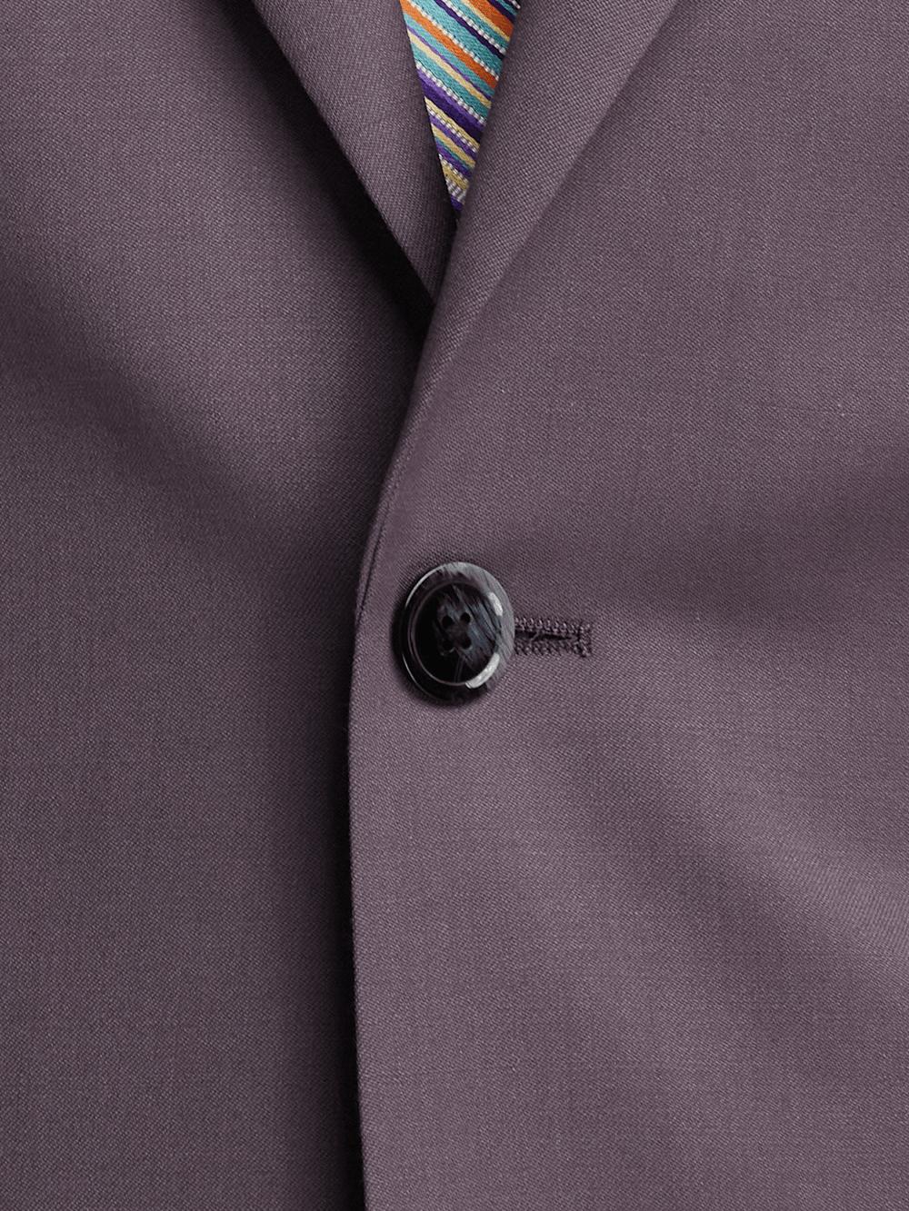 Wool Stretch Single Breasted Peak Lapel Suit Jacket - Slate Purple Product Image