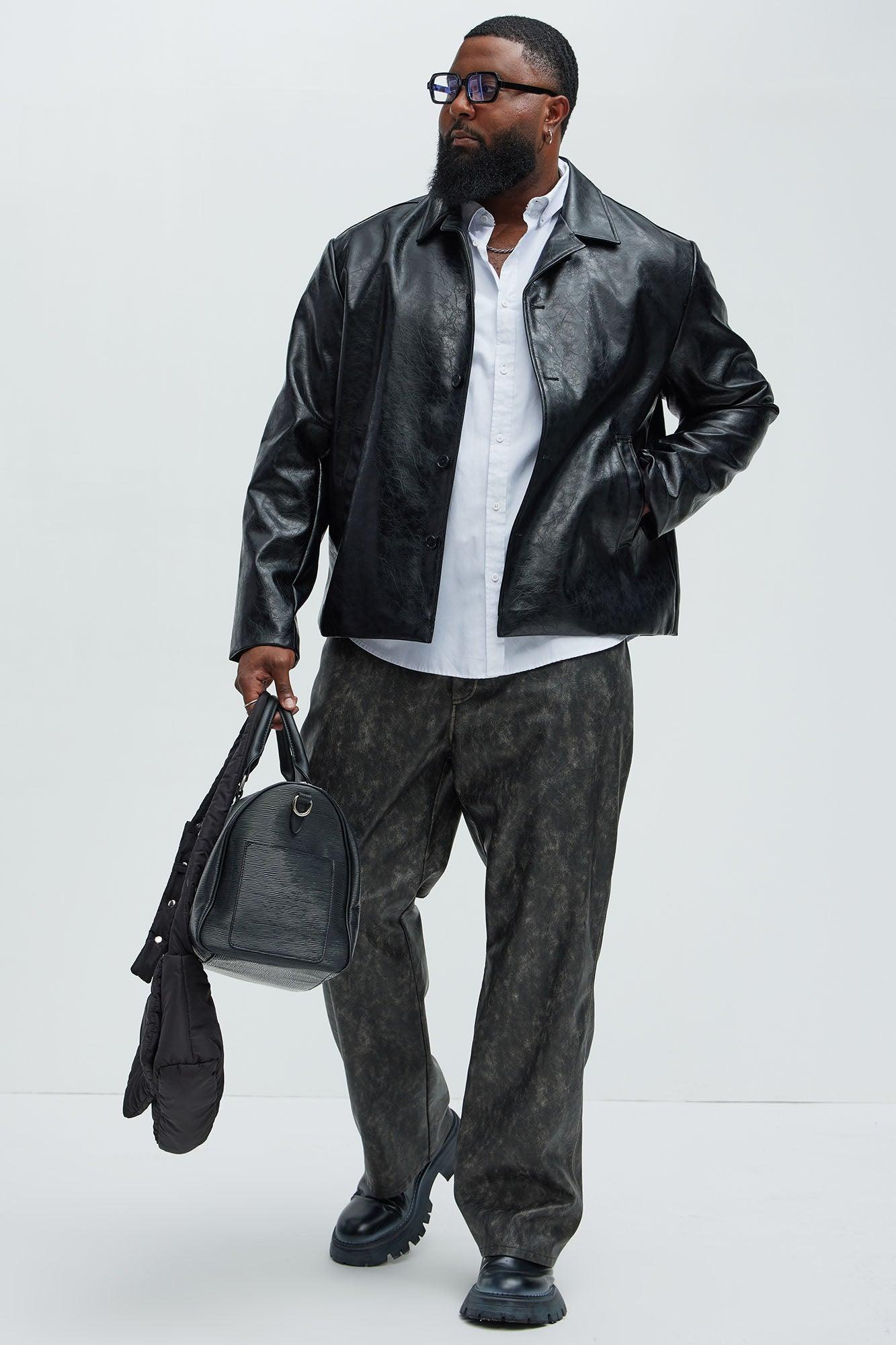 Mitchell Faux Leather Jacket - Black Product Image