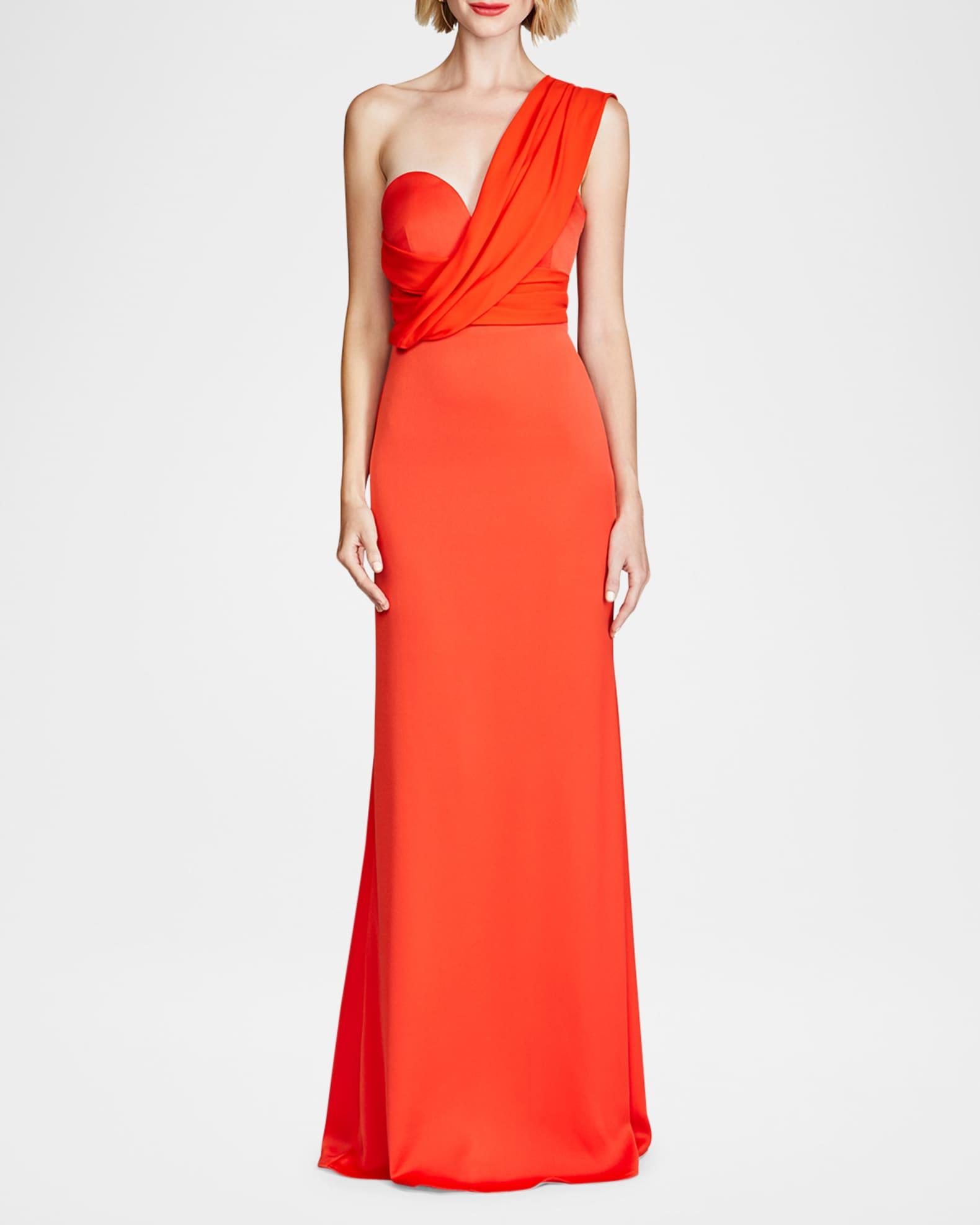 Roselle Draped Crepe Gown  Product Image