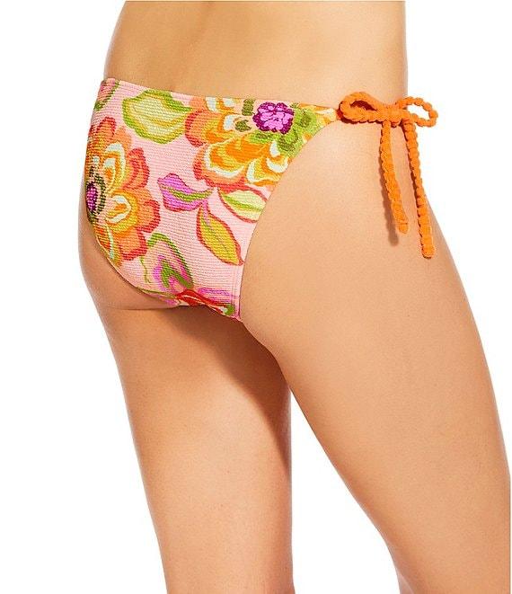 GB Bright Bloom Scrunchie Textured Side Tie Swim Bottom Product Image
