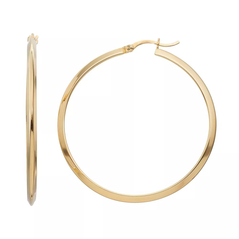 18k Gold Over Silver Hoop Earrings, Women's, Yellow Product Image