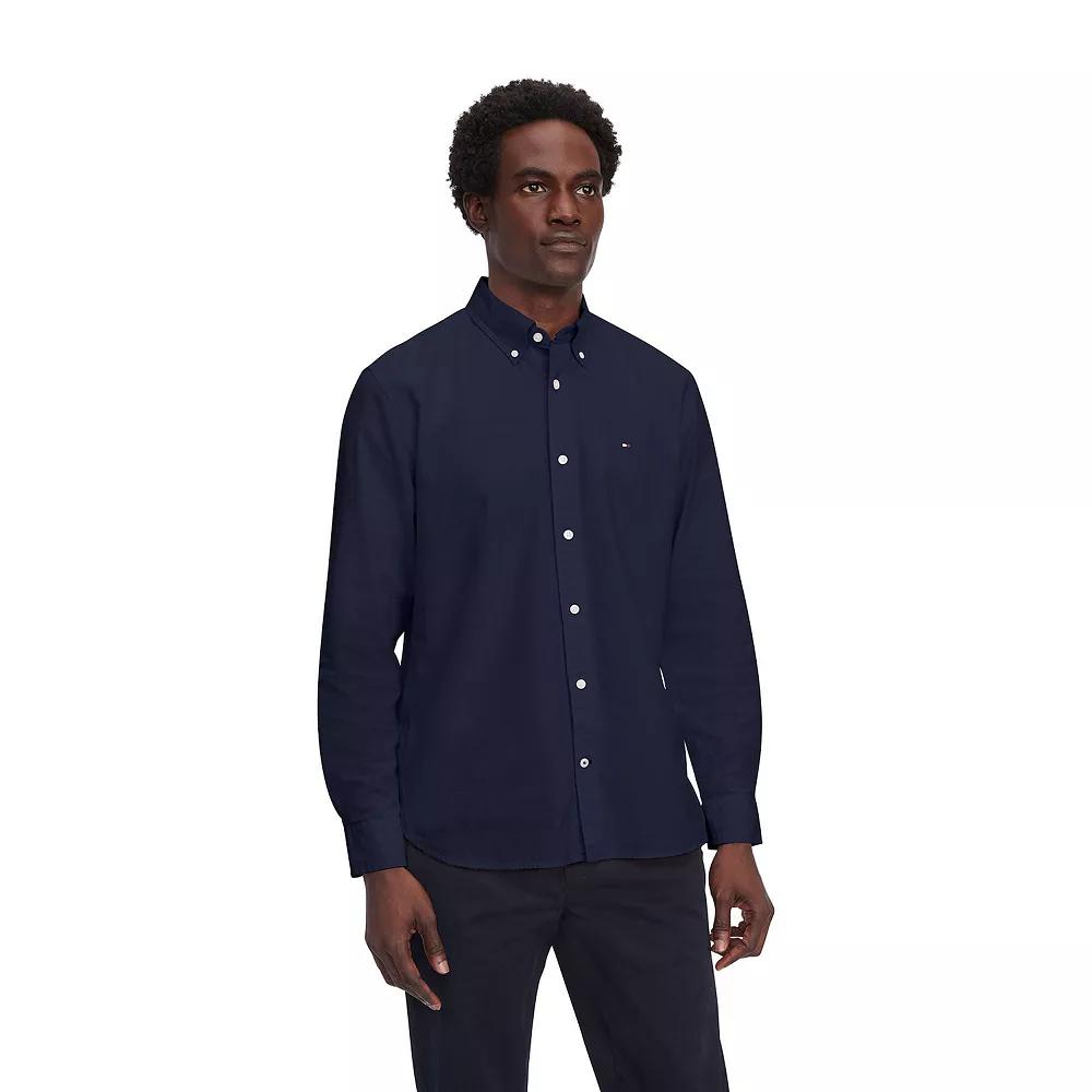 Men's Tommy Hilfiger Regular Fit Essential Stretch Oxford Shirt,  Product Image
