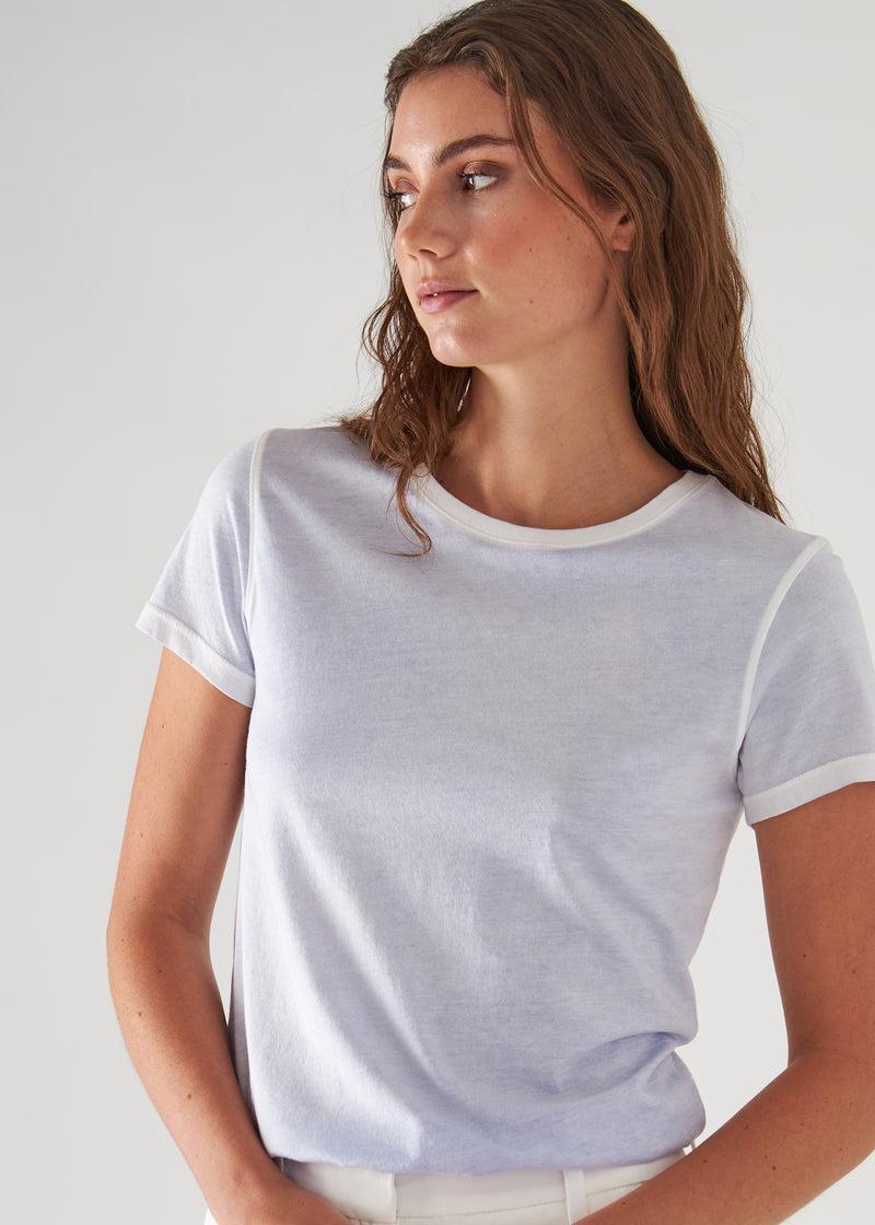 Patrick Assaraf Women's REVERSE SPRAY LIGHTWEIGHT PIMA COTTON T-SHIRT Product Image