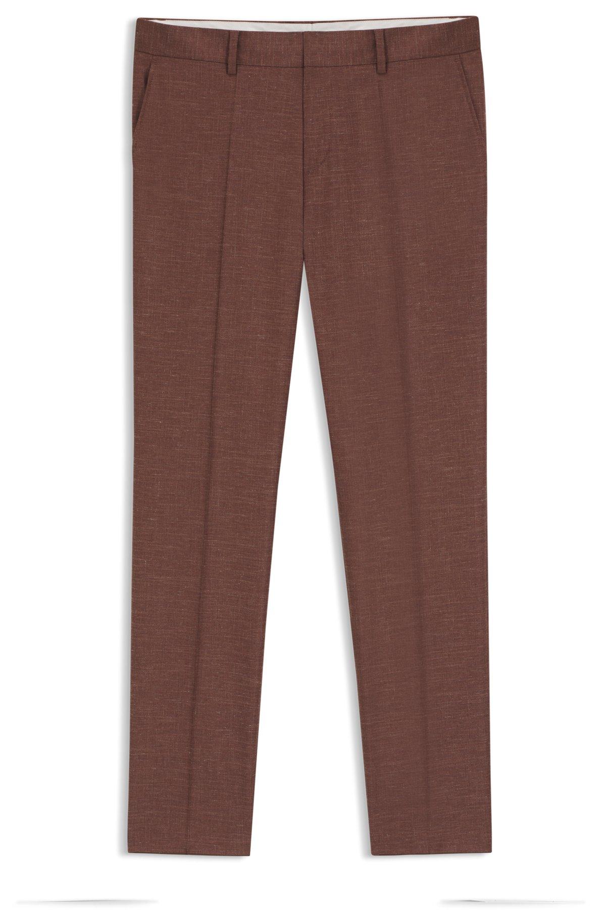 Slim-fit trousers in patterned stretch fabric Product Image