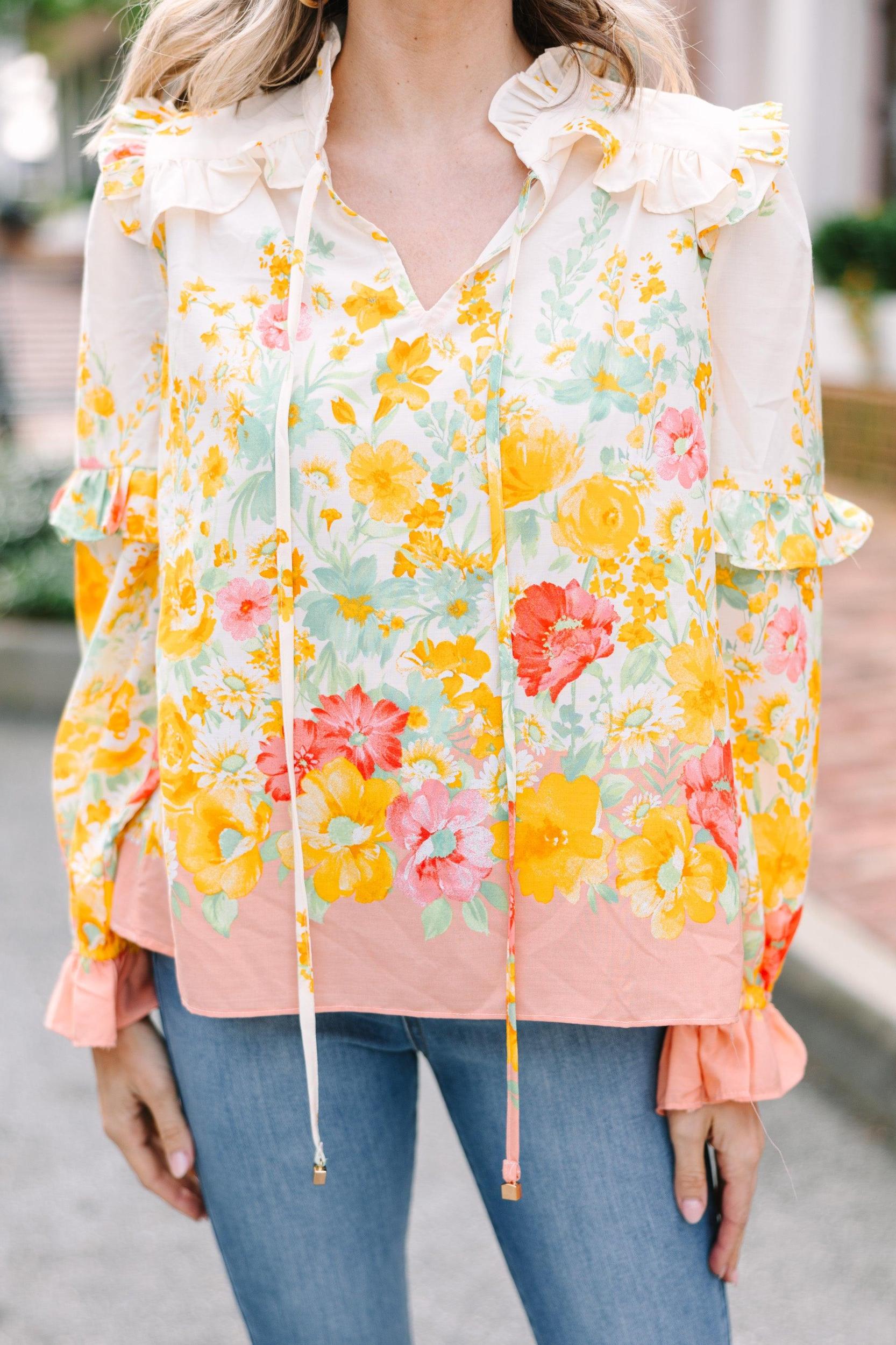 Feel The Joy Yellow Floral Blouse Female Product Image