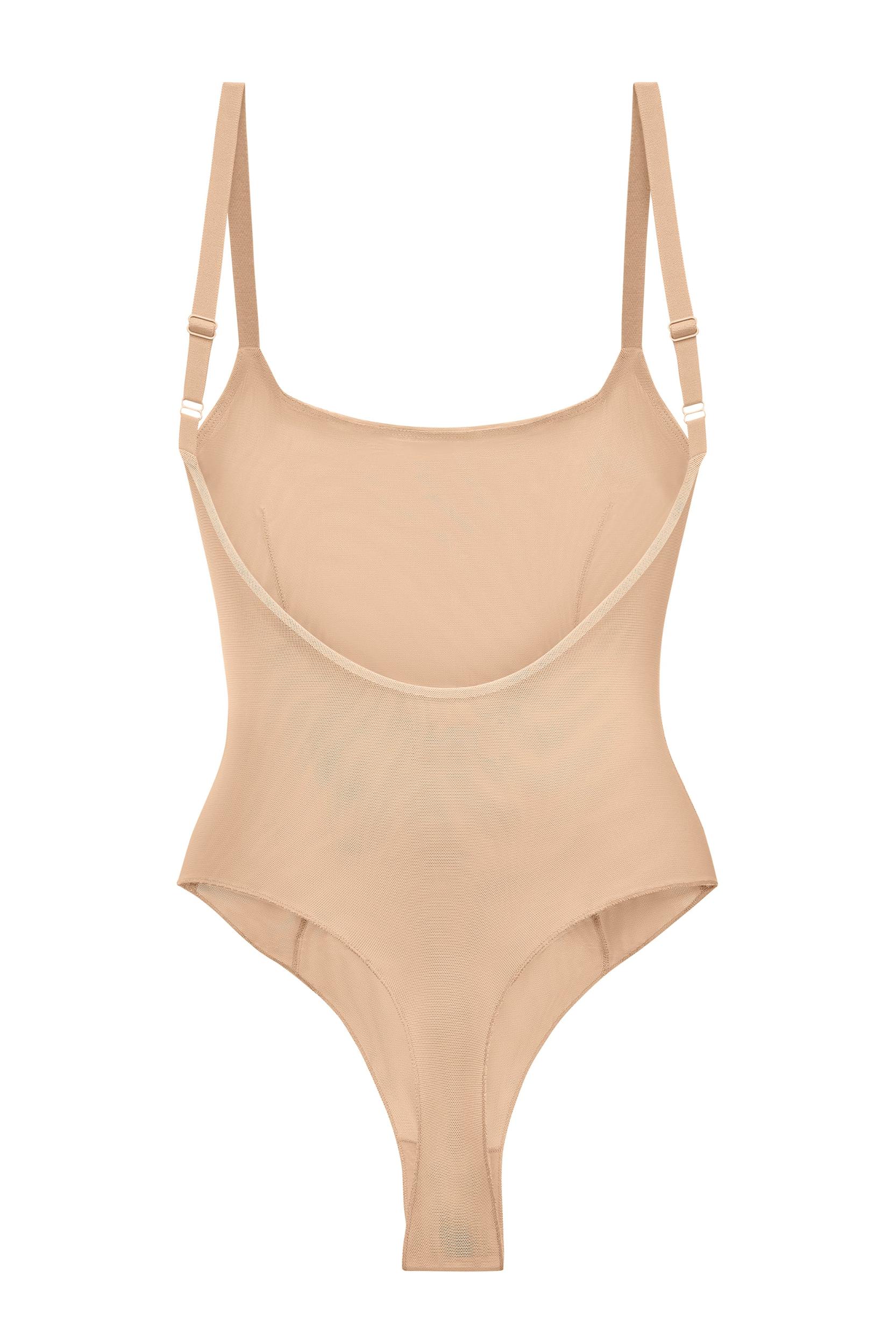 Soft Mesh Bodysuit in Beige Product Image