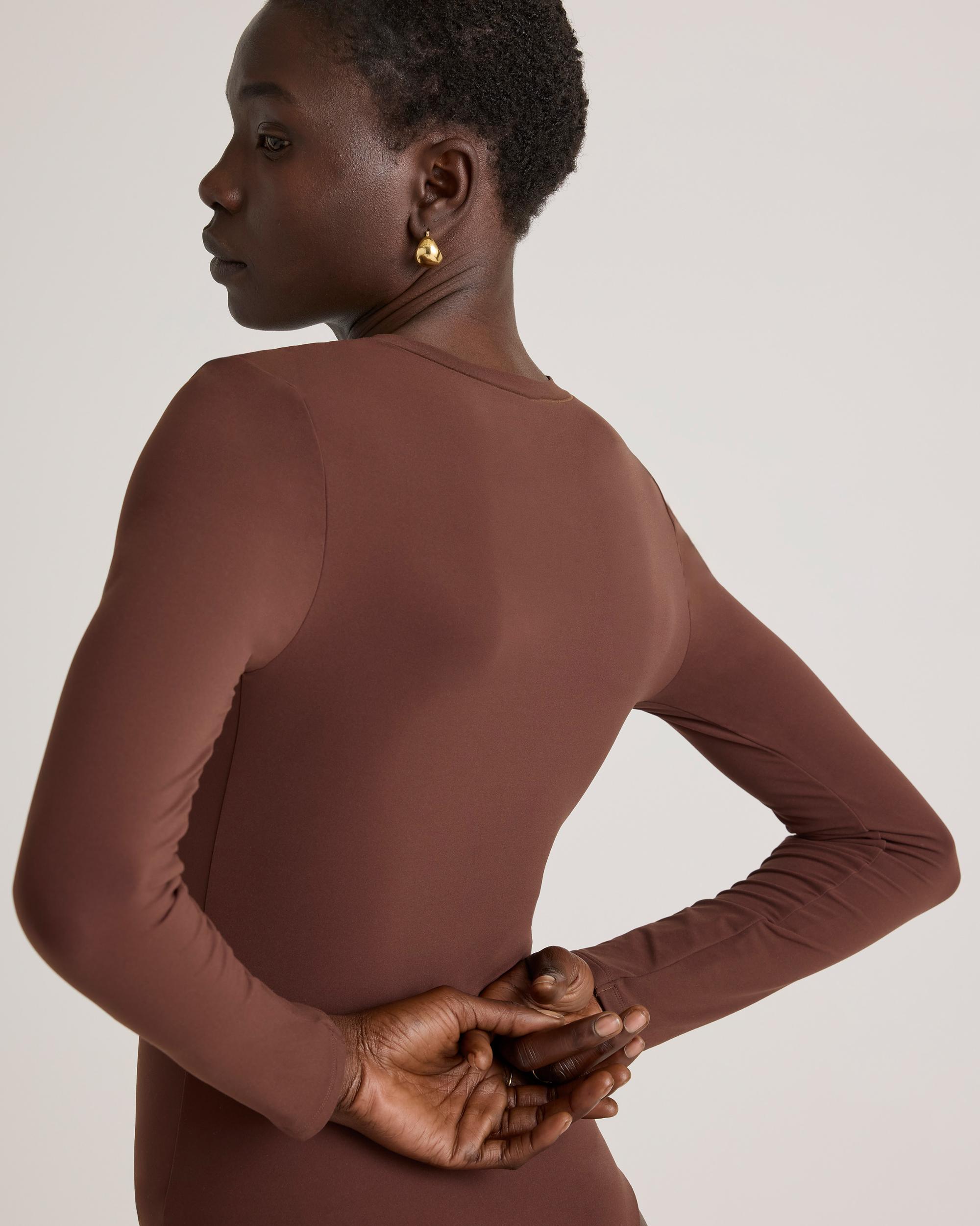 Quince | Women's Second Skin Long Sleeve Crew Neck Bodysuit Nylon/Spandex Product Image