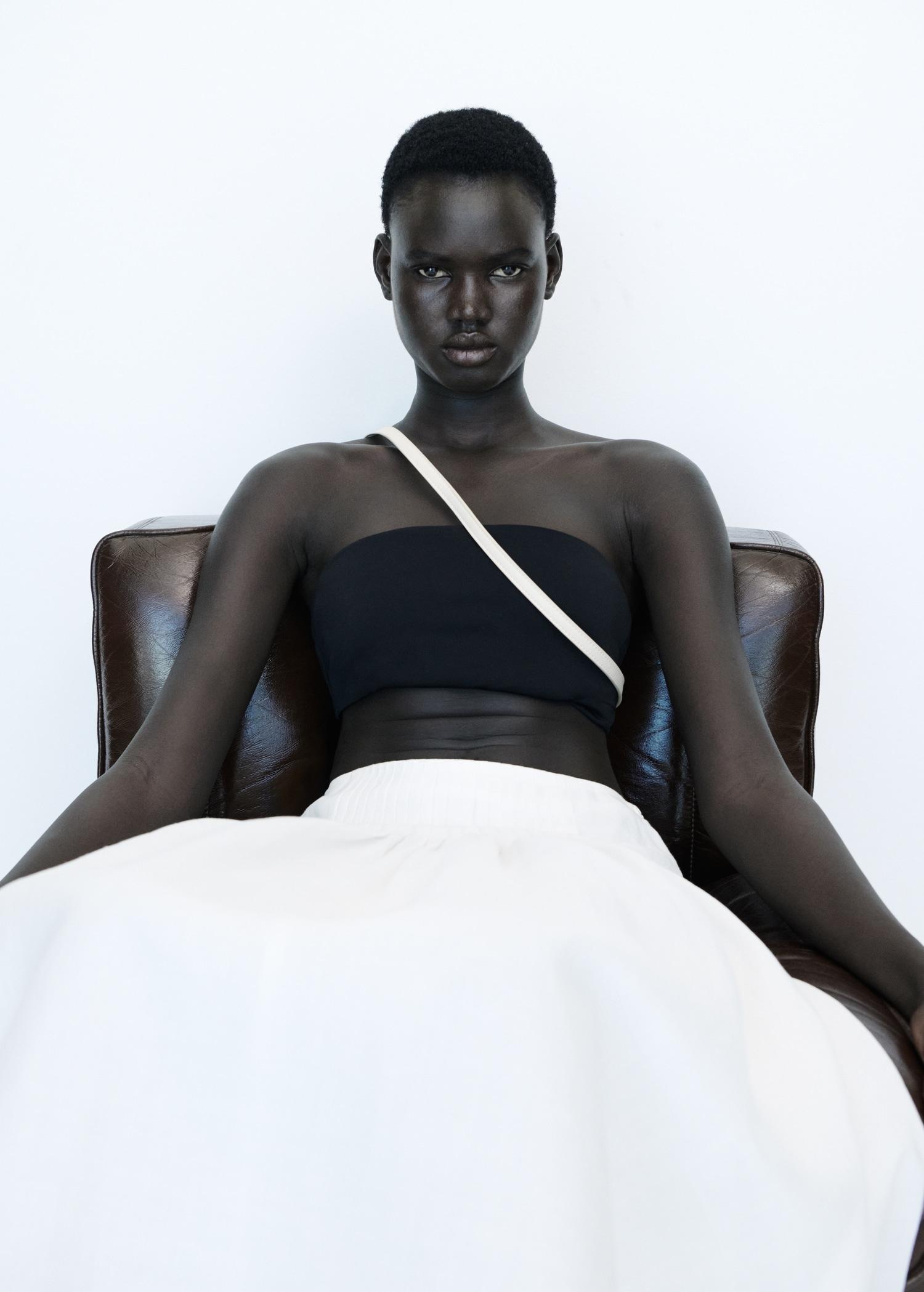 Ramie pleated skirt - Women | MANGO USA Product Image