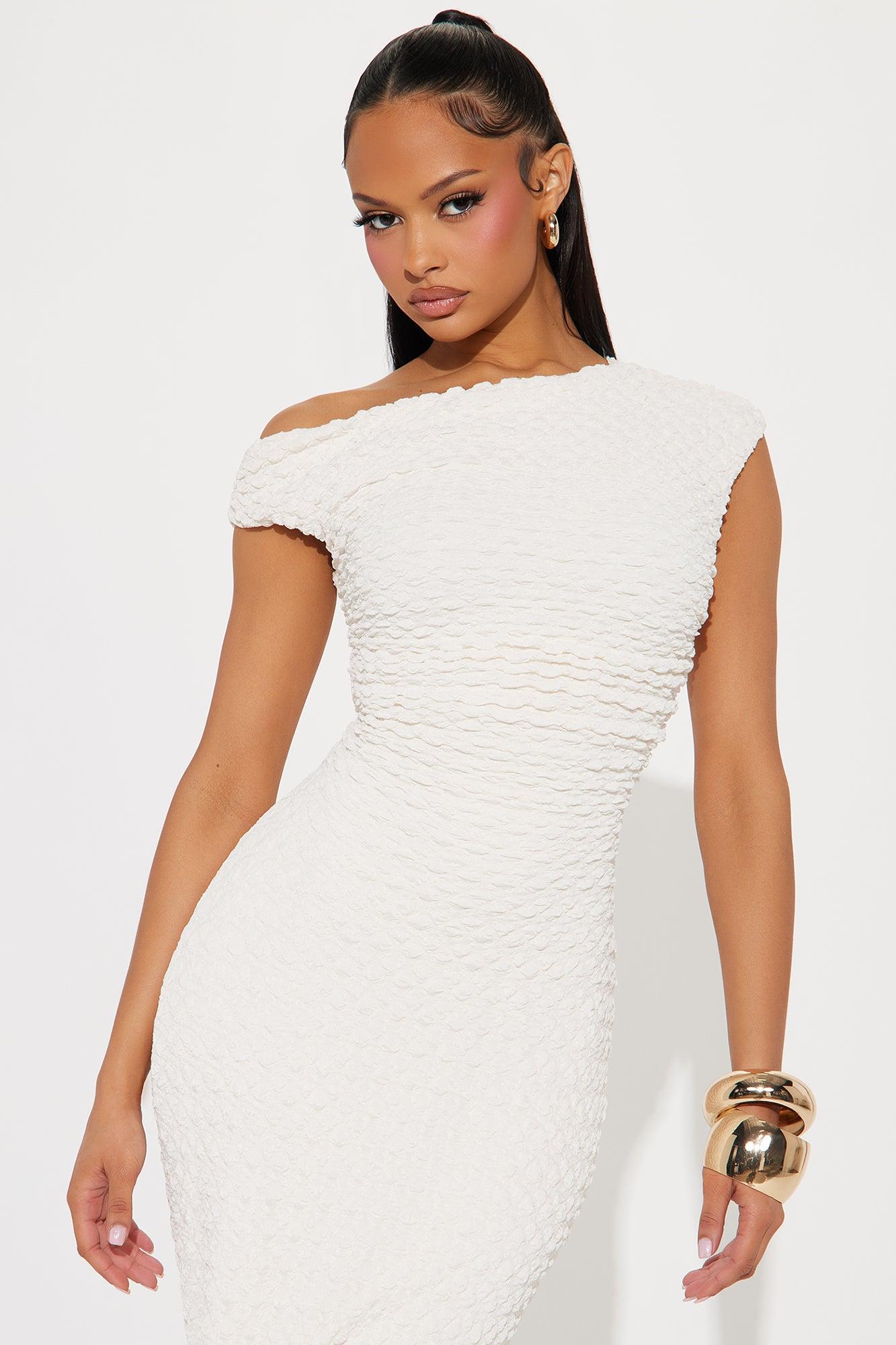 Shelby Textured Maxi Dress - Cream Product Image