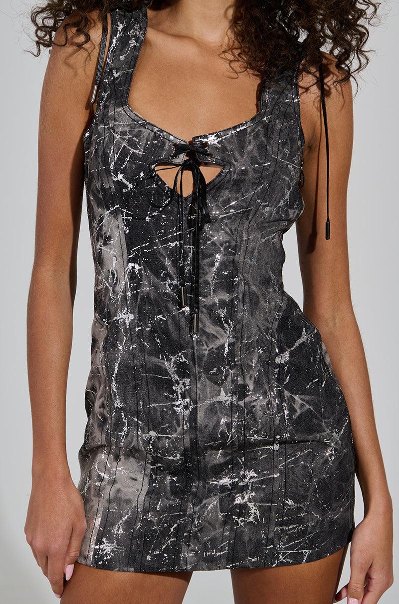 JADED ABSTRACT MINI DRESS Product Image