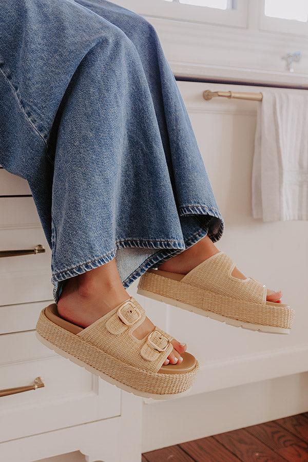 The Maisie Raffia Woven Sandal in Natural Product Image