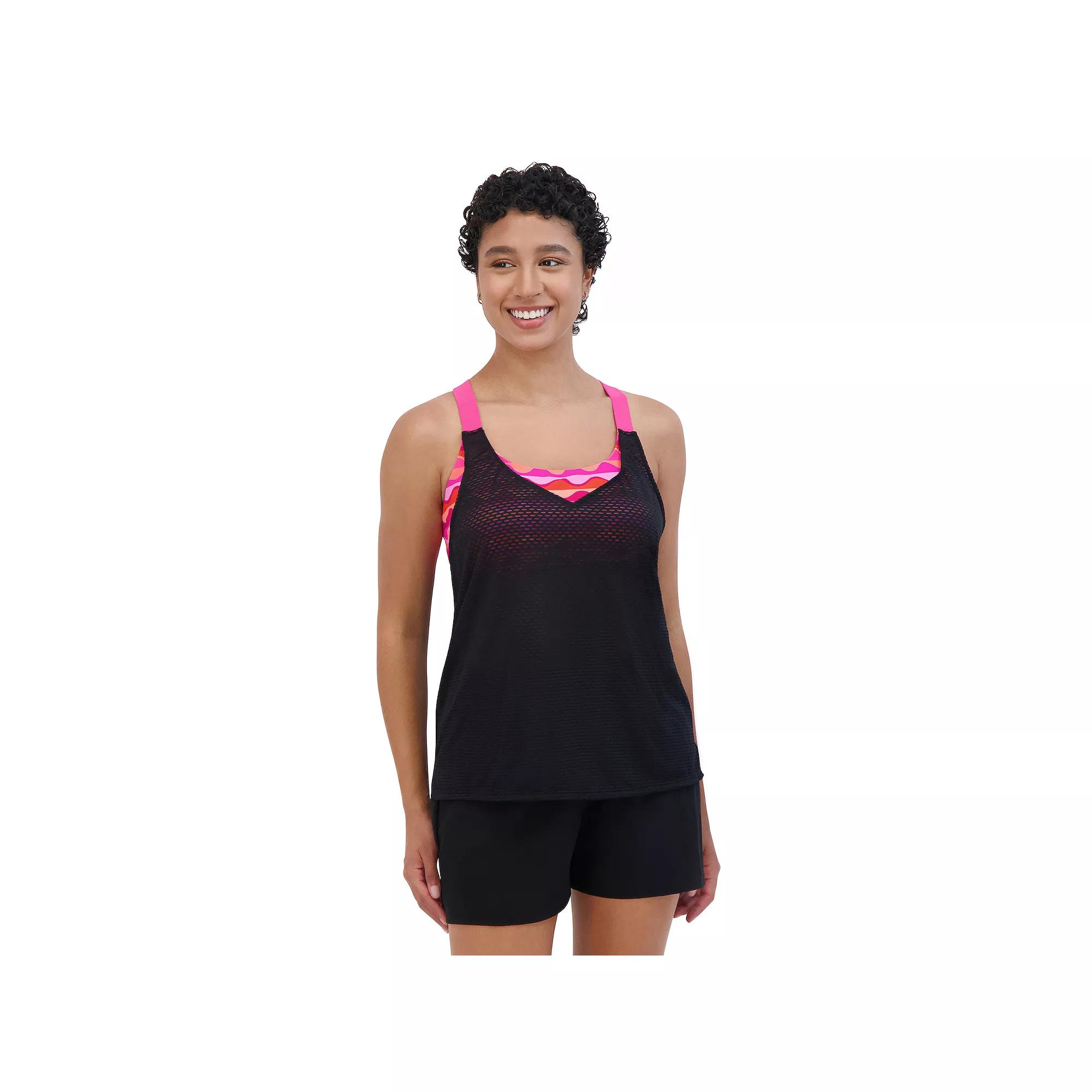 Women's ZeroXposur Comet UPF 30+ 2-in-1 Tankini Top, Size: Small, Lipstick Product Image
