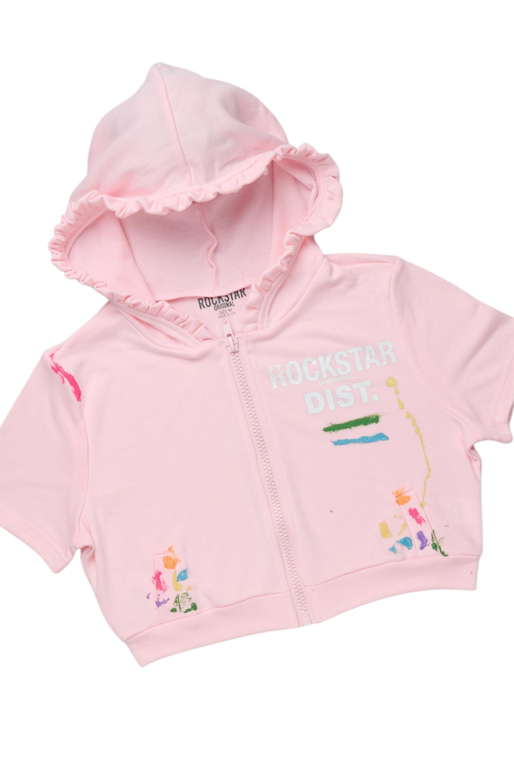 Jaimie Pink Crop Short Set Female Product Image