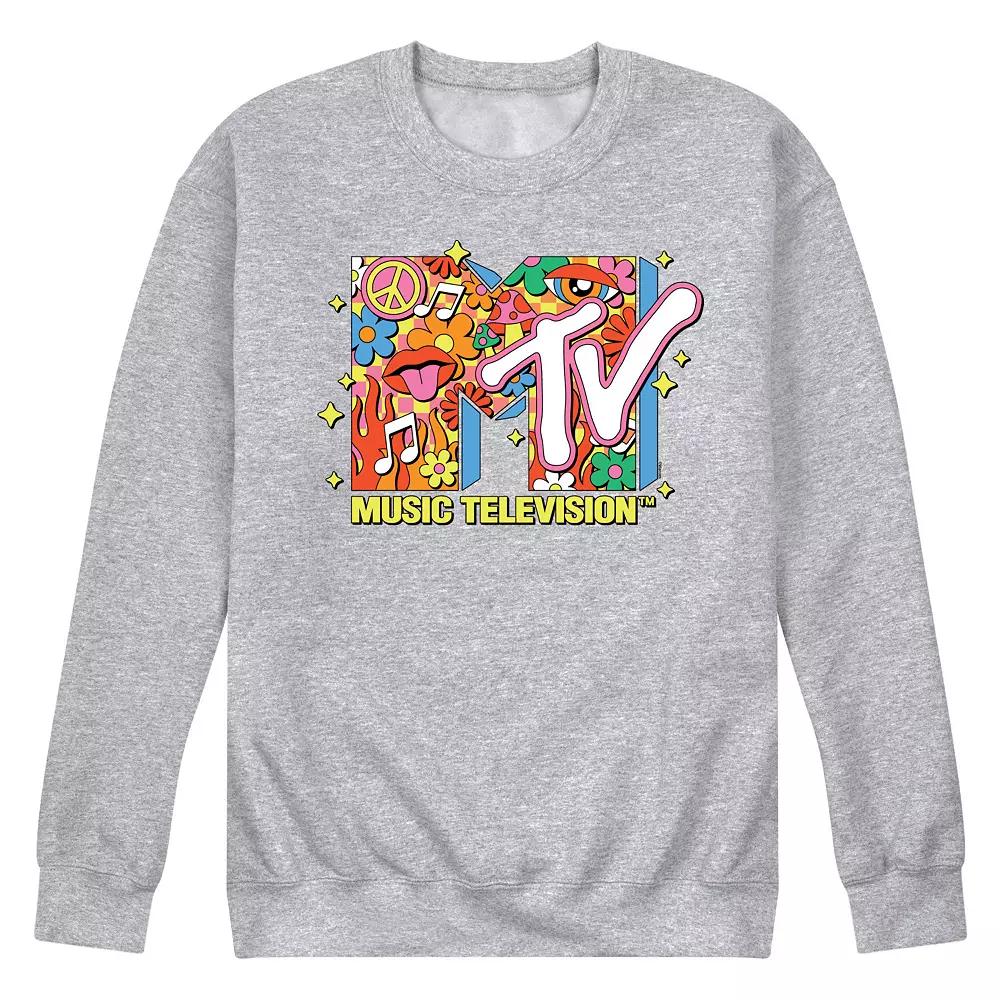 Men's MTV Retro Logo Collage Fleece Sweatshirt,  Product Image