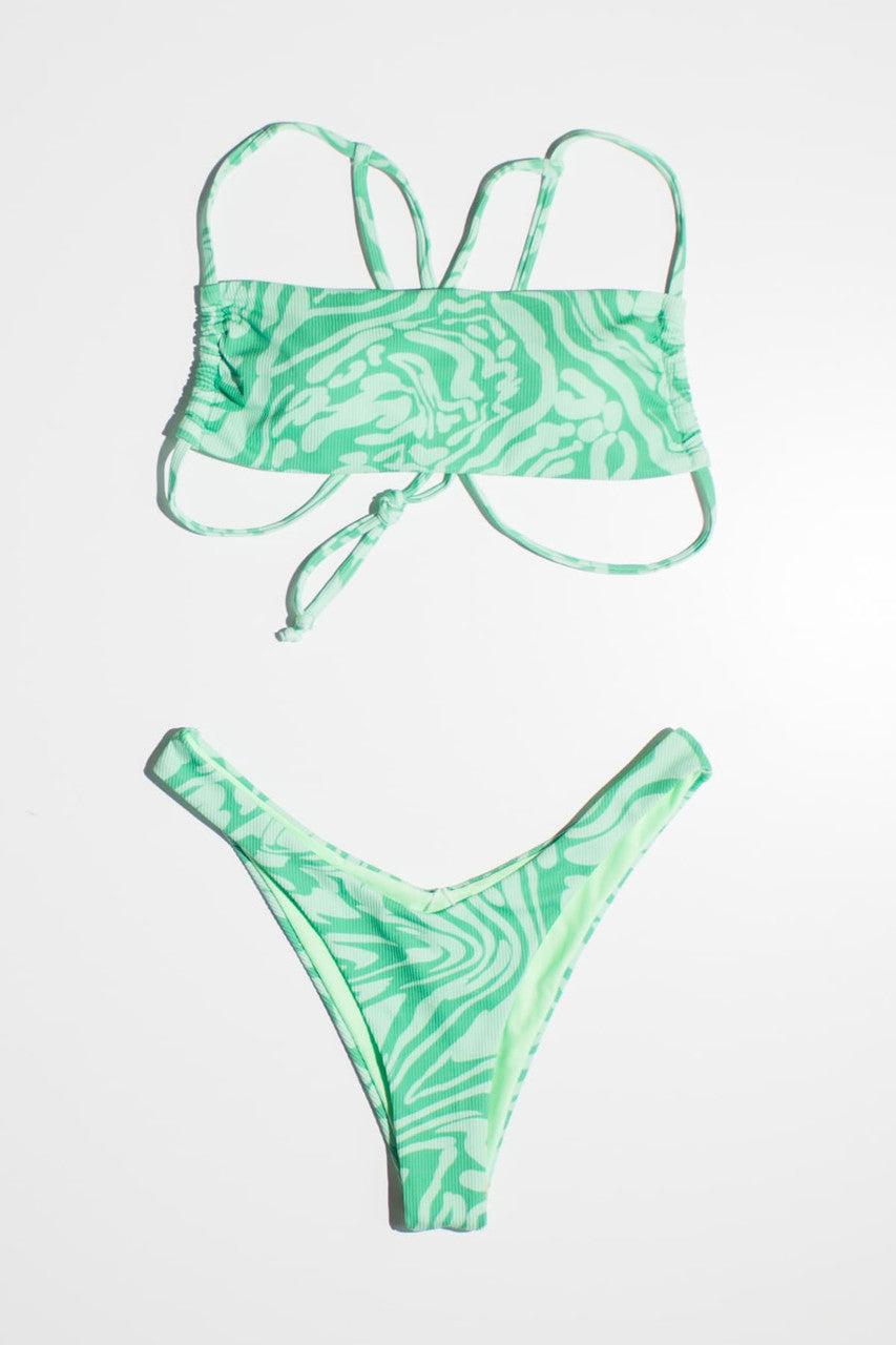 Green Tones Swirl Bikini Bottom Product Image