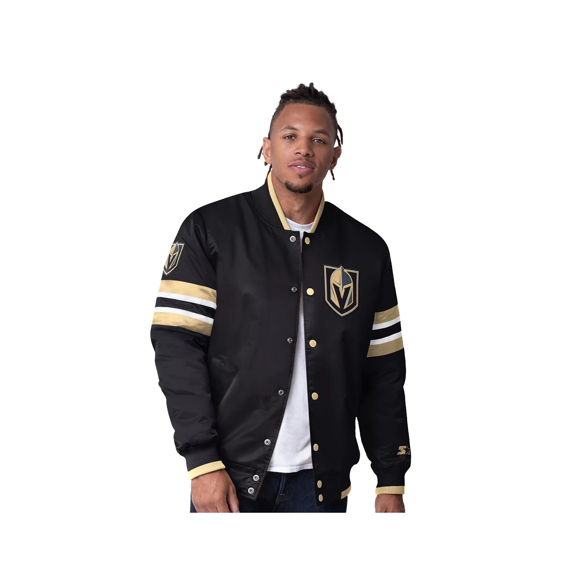 Men's Starter Black Vegas Golden Knights Scout I Full-Snap Varsity Jacket,  Product Image