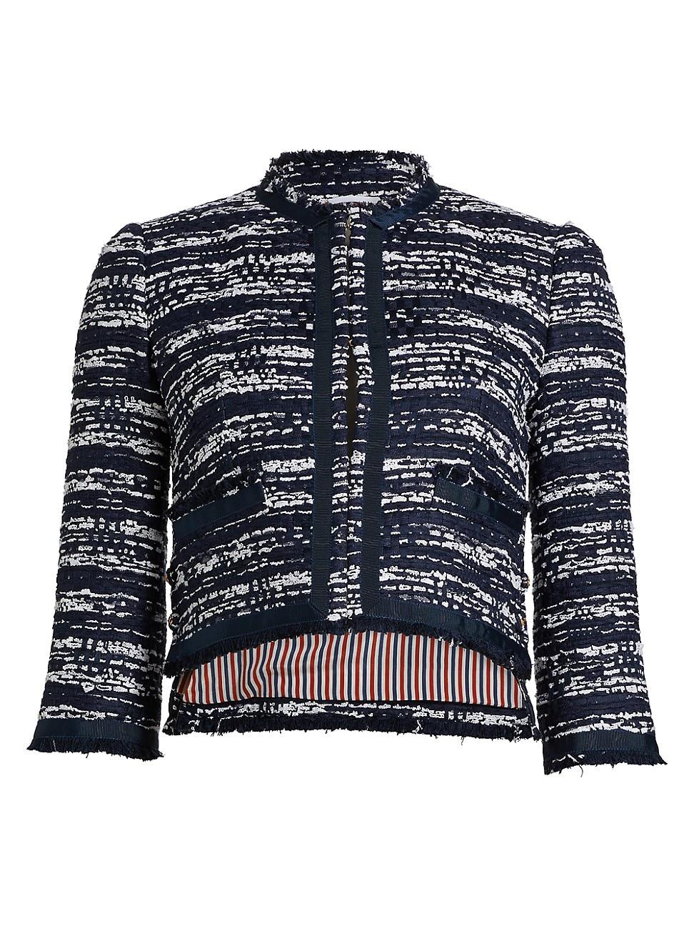 Womens Melang Tweed Cardigan Size 0 Product Image