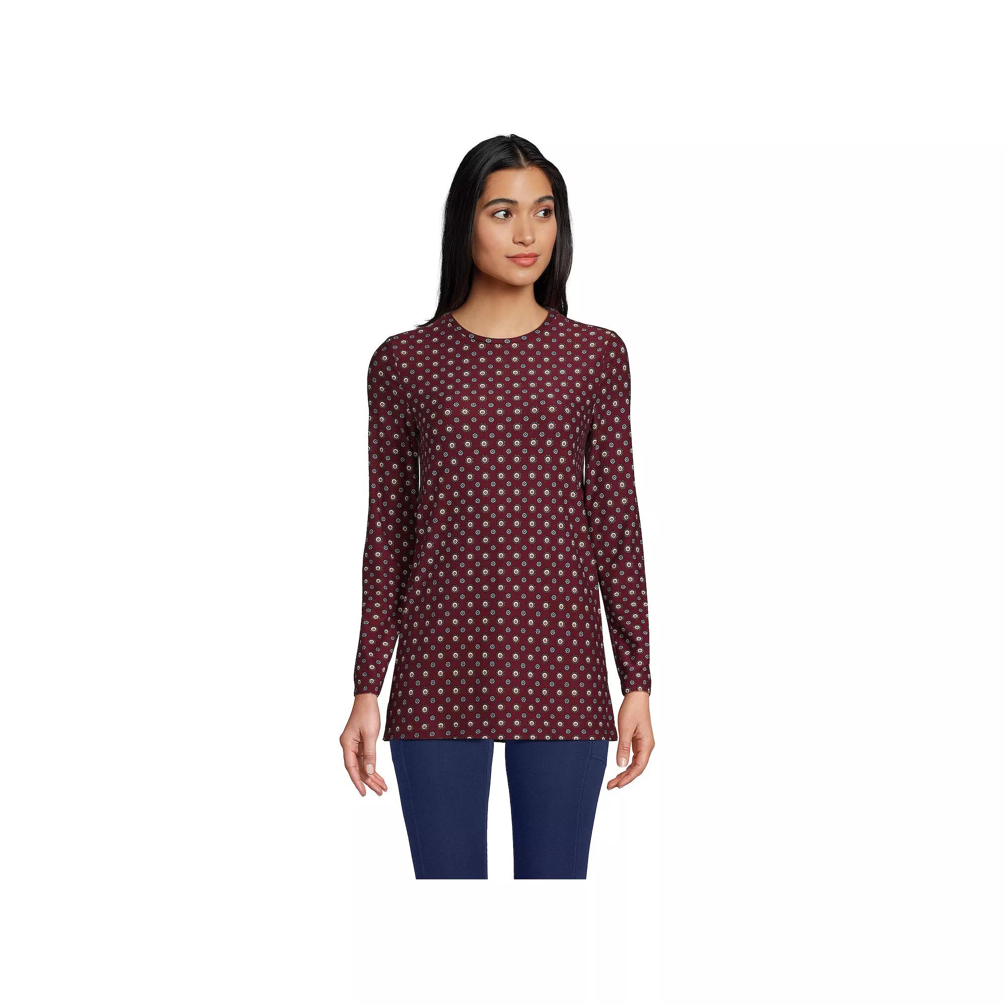 Women's Lands' End Long Sleeve Performance Crewneck Tunic,  Product Image