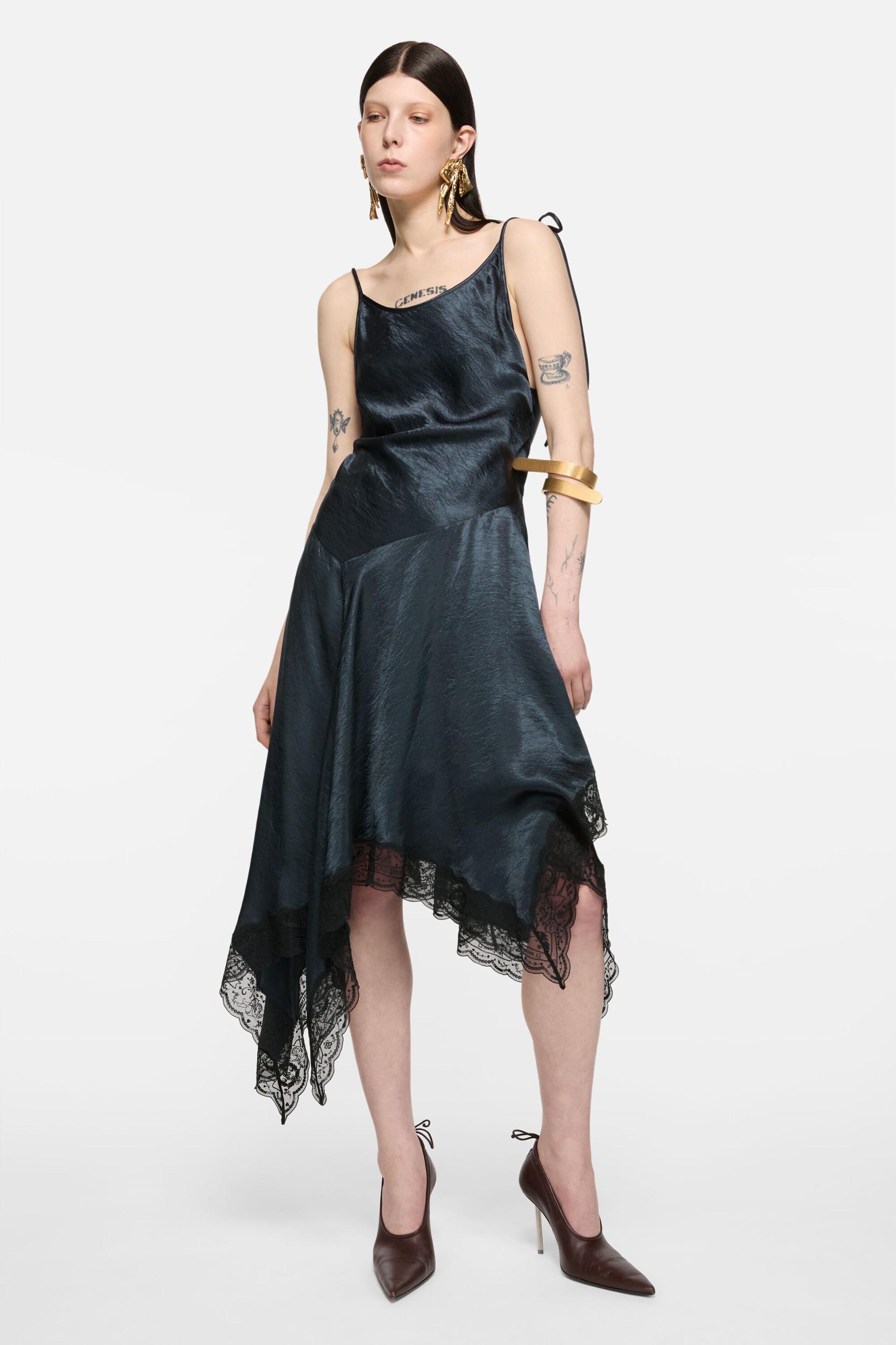 Satin lace dress Product Image
