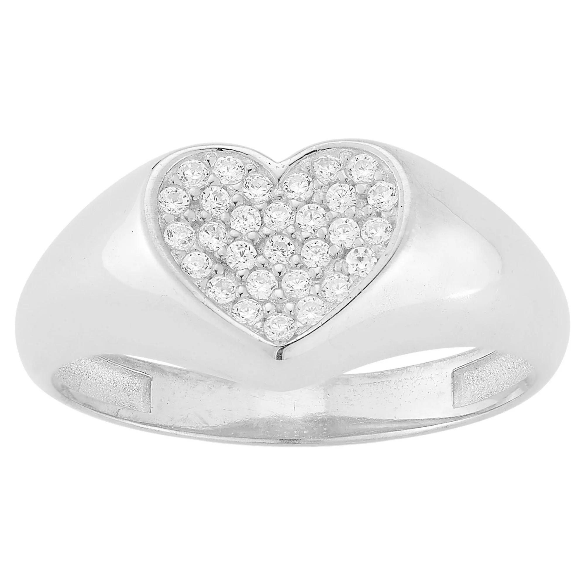 Sunkissed Sterling Cubic Zirconia Heart Signet Ring, Women's,  Product Image