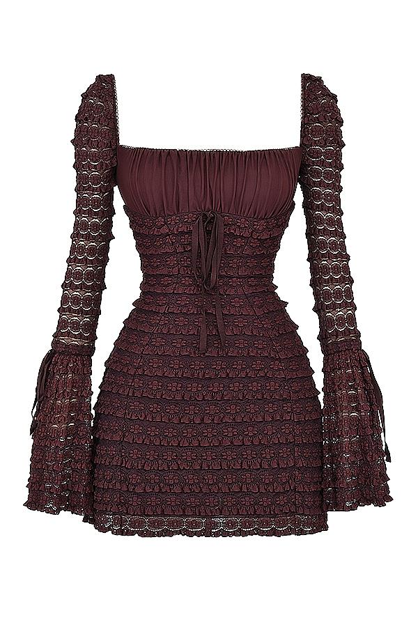 Marisa  espresso lace dress - sale Product Image
