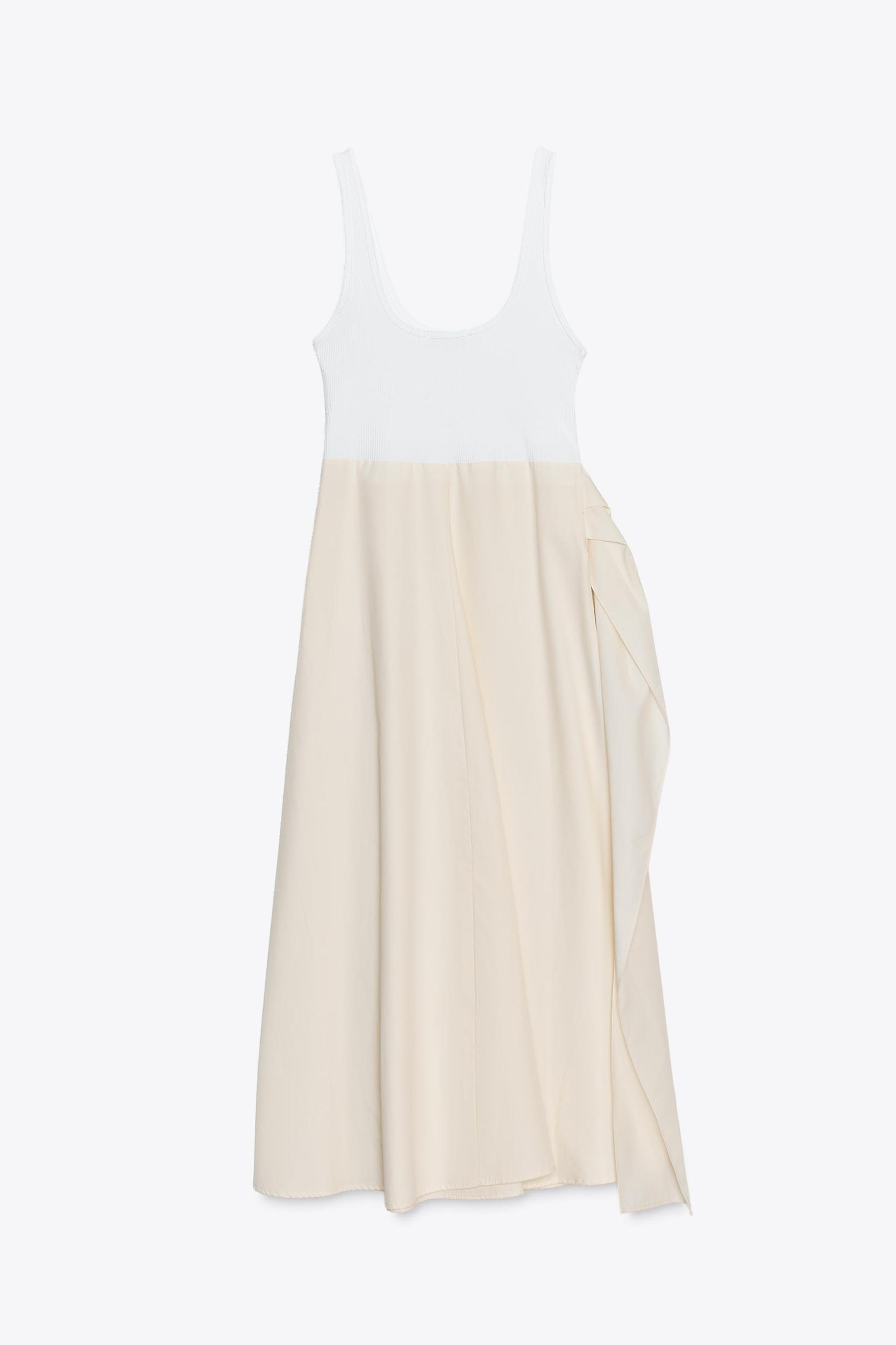 CONTRAST PLEATED DRESS Product Image