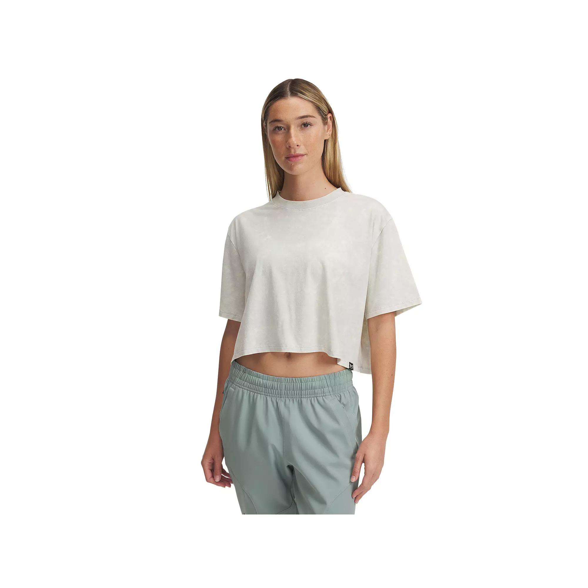 Women's Under Armour Rival Wash Short Sleeve Top, Size: Medium, Hydro Green Product Image