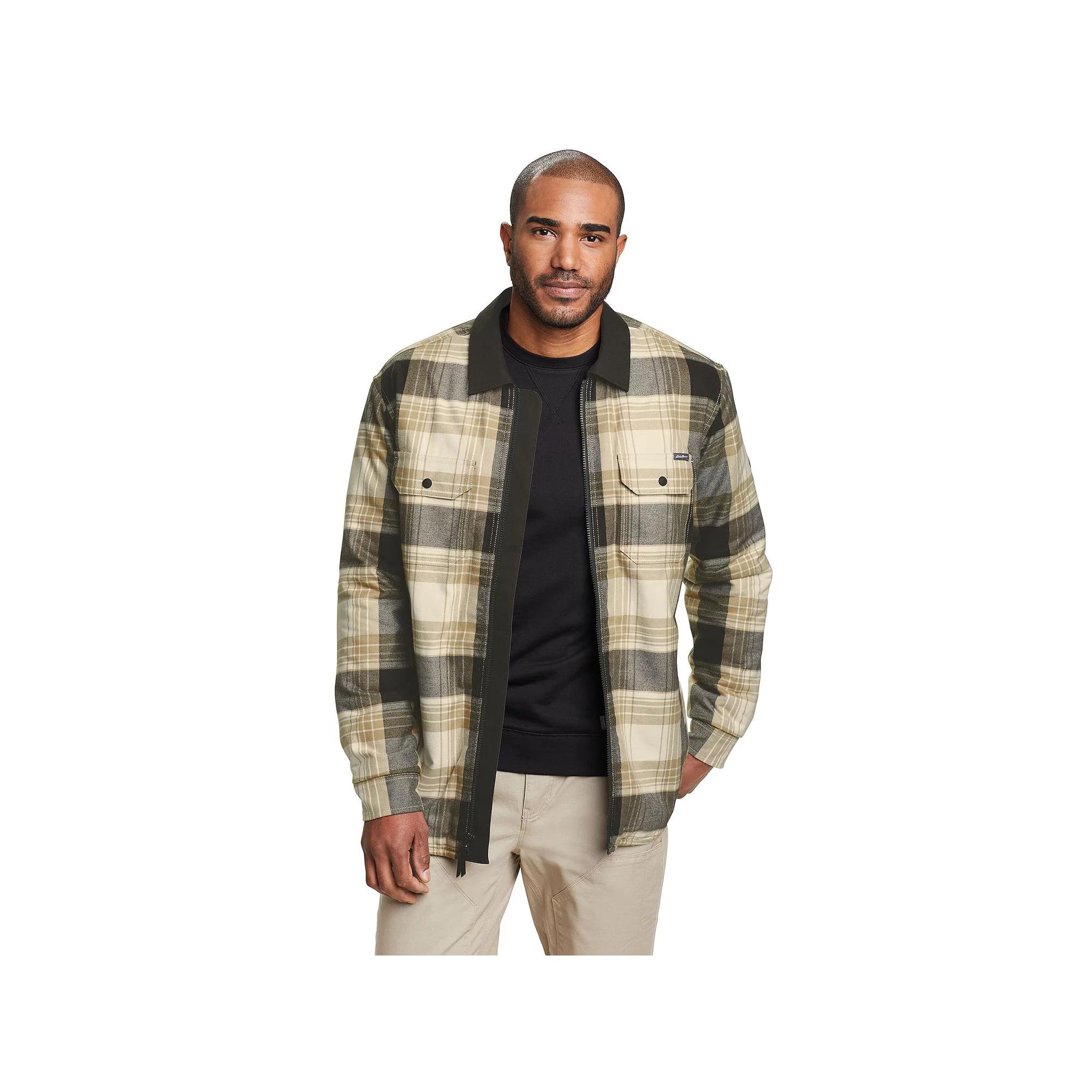 Men's Eddie Bauer Favorite Flannel Faux Shearling Lined Shacket,  Product Image