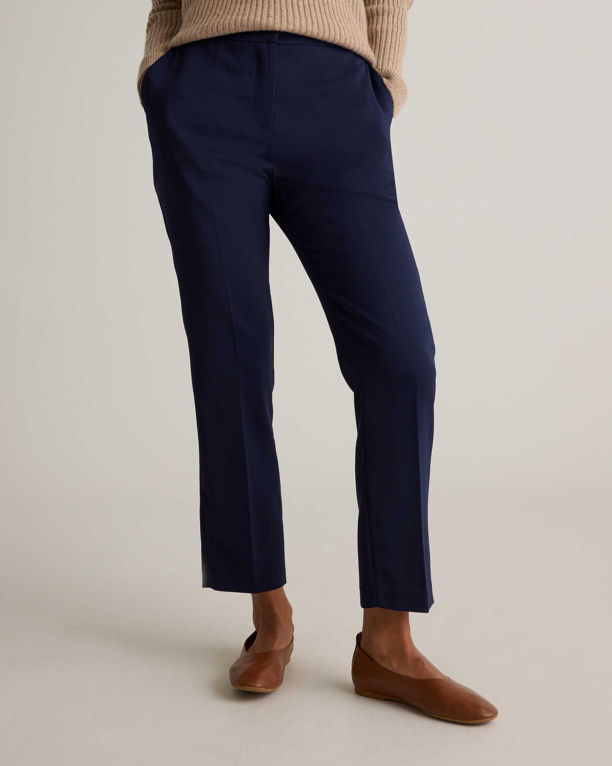 Quince | Women's Stretch Crepe Ankle Pants Recycled Polyester Product Image