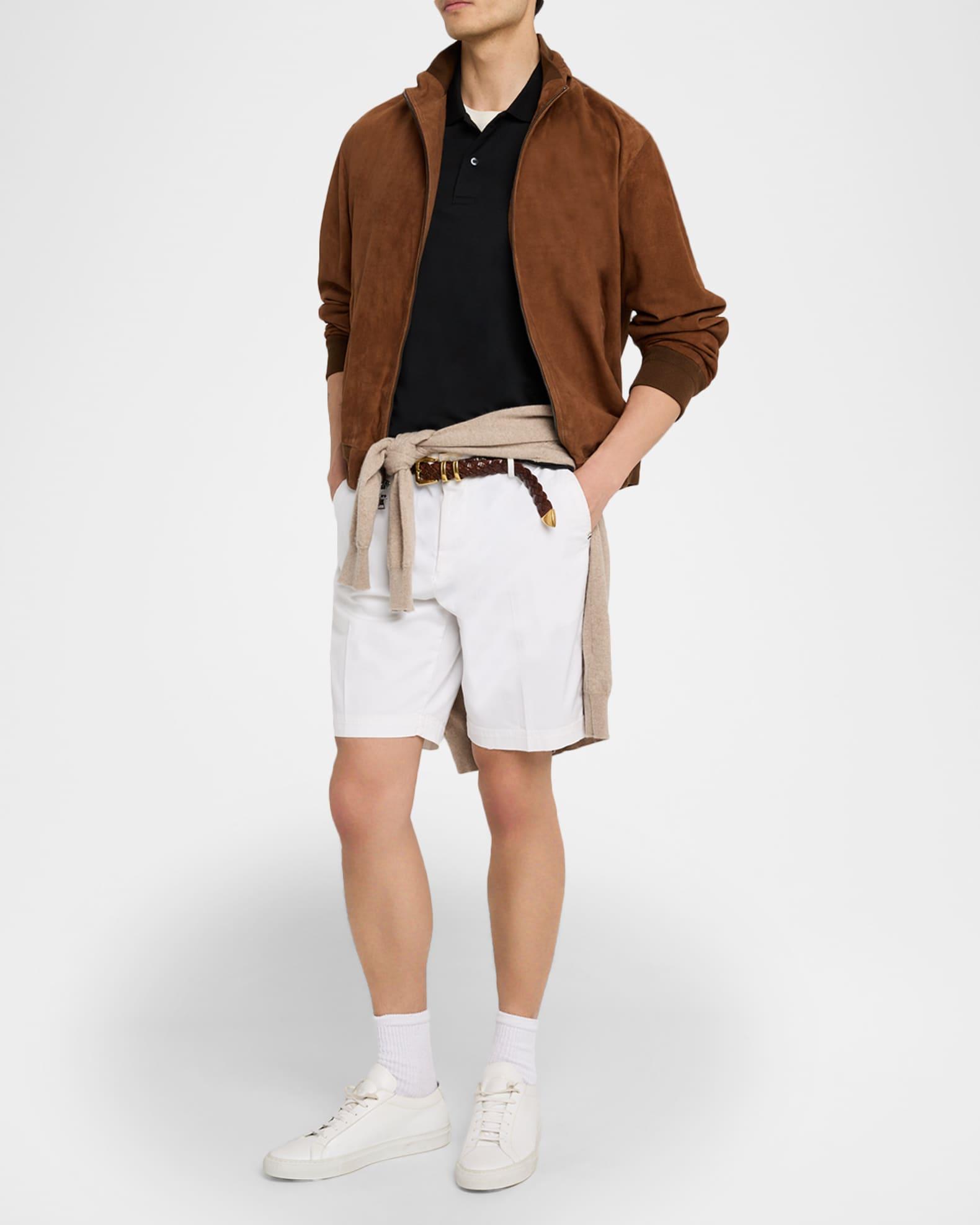 Men's Suede Bomber Jacket Product Image