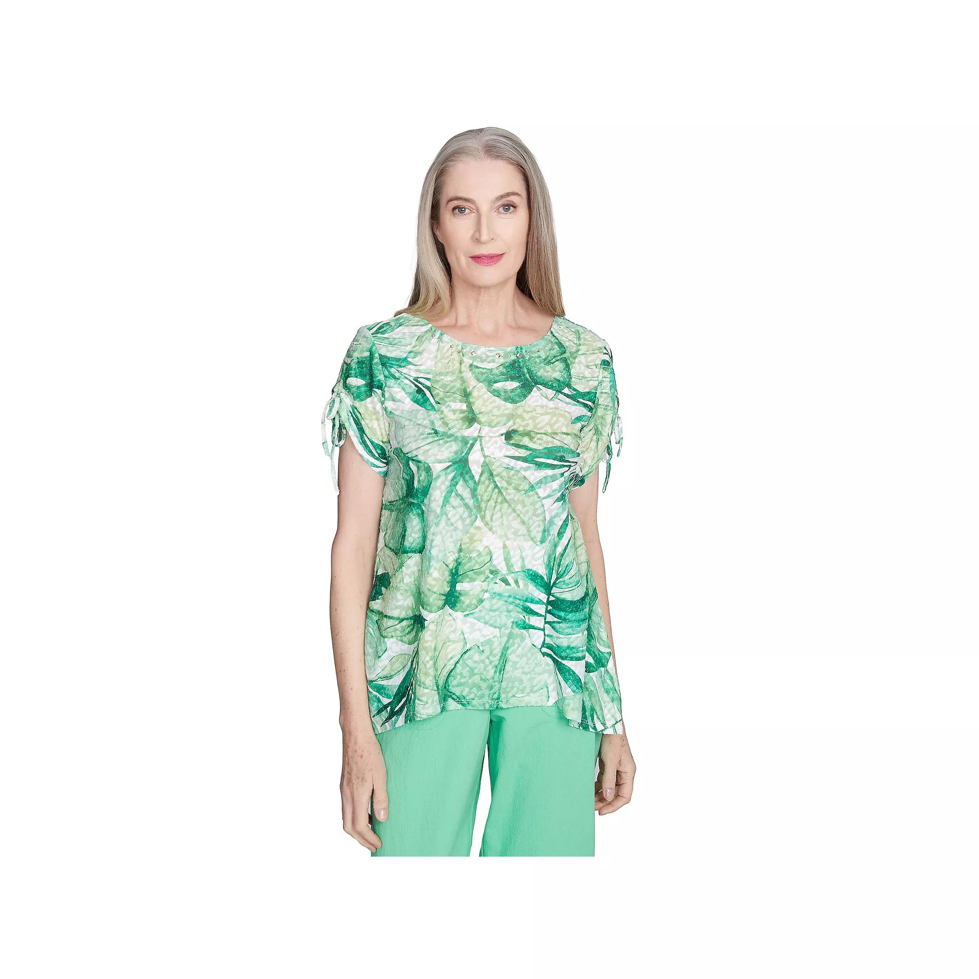 Women's Monotone Tropical Leaf Tee,  Product Image