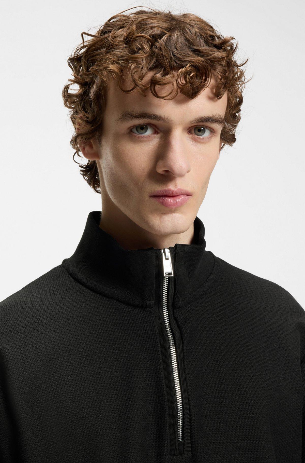 Quarter-zip sweatshirt in a cotton blend Product Image