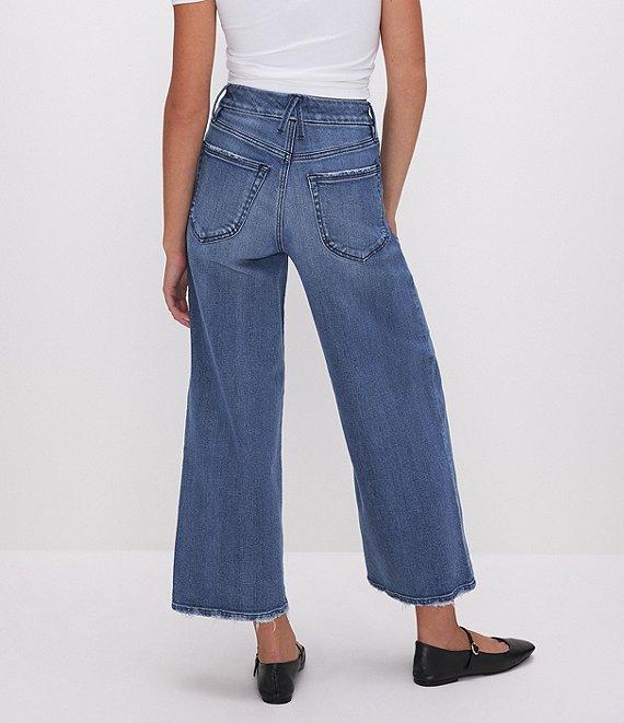 Good American Good Waist Denim High Rise Palazzo Cropped Jeans Product Image