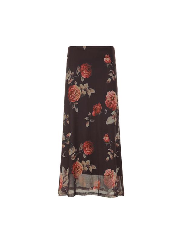 Gentle Floral Print Maxi Skirt Product Image