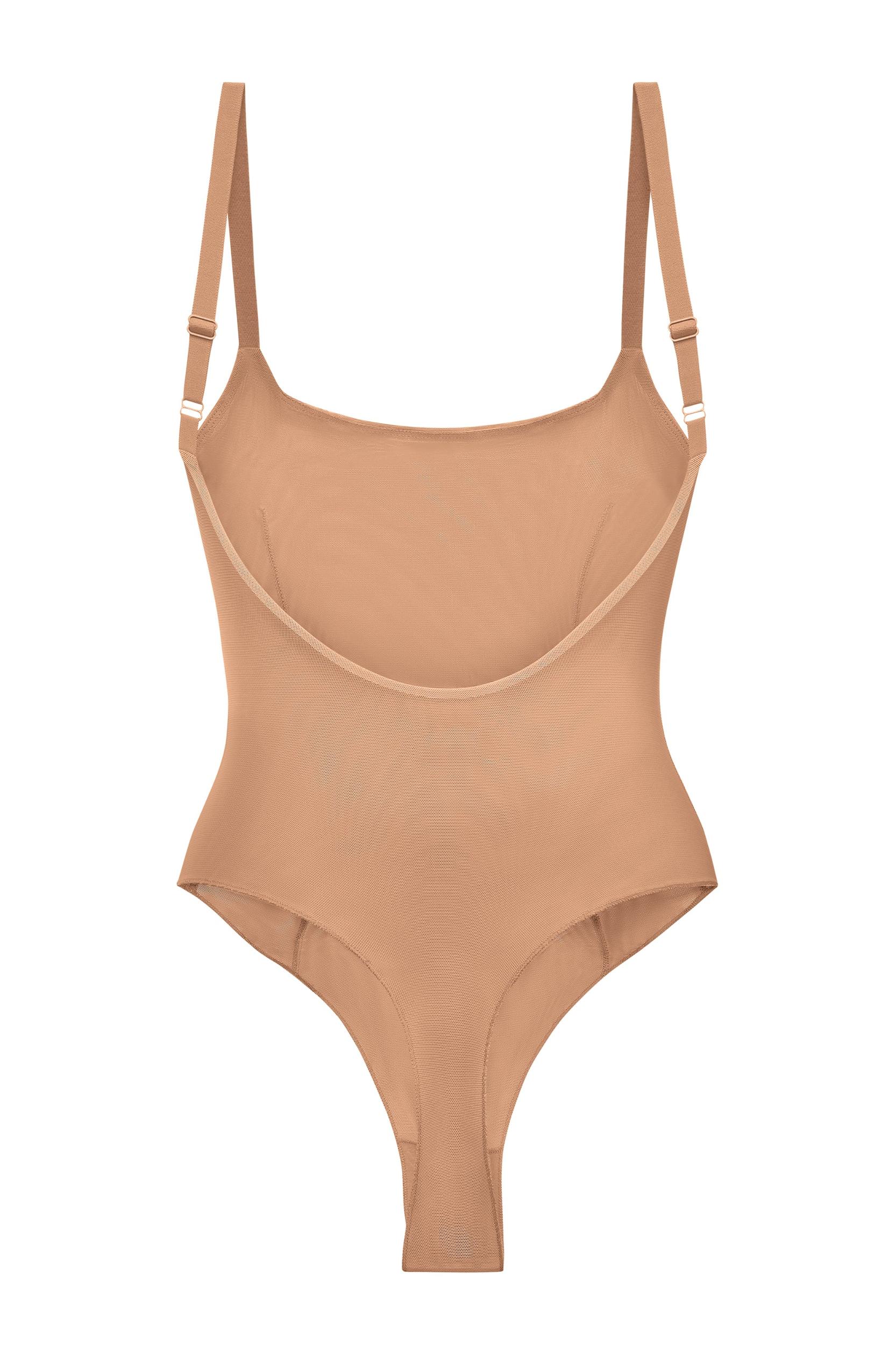 Soft Mesh Bodysuit in Warm Peach Product Image