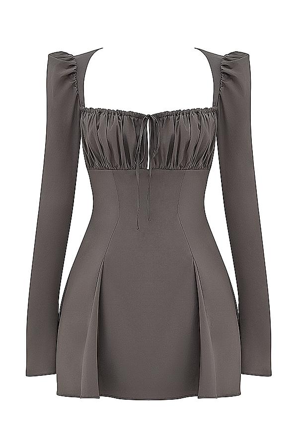 Carlina  mocha long sleeve mini dress Product Image