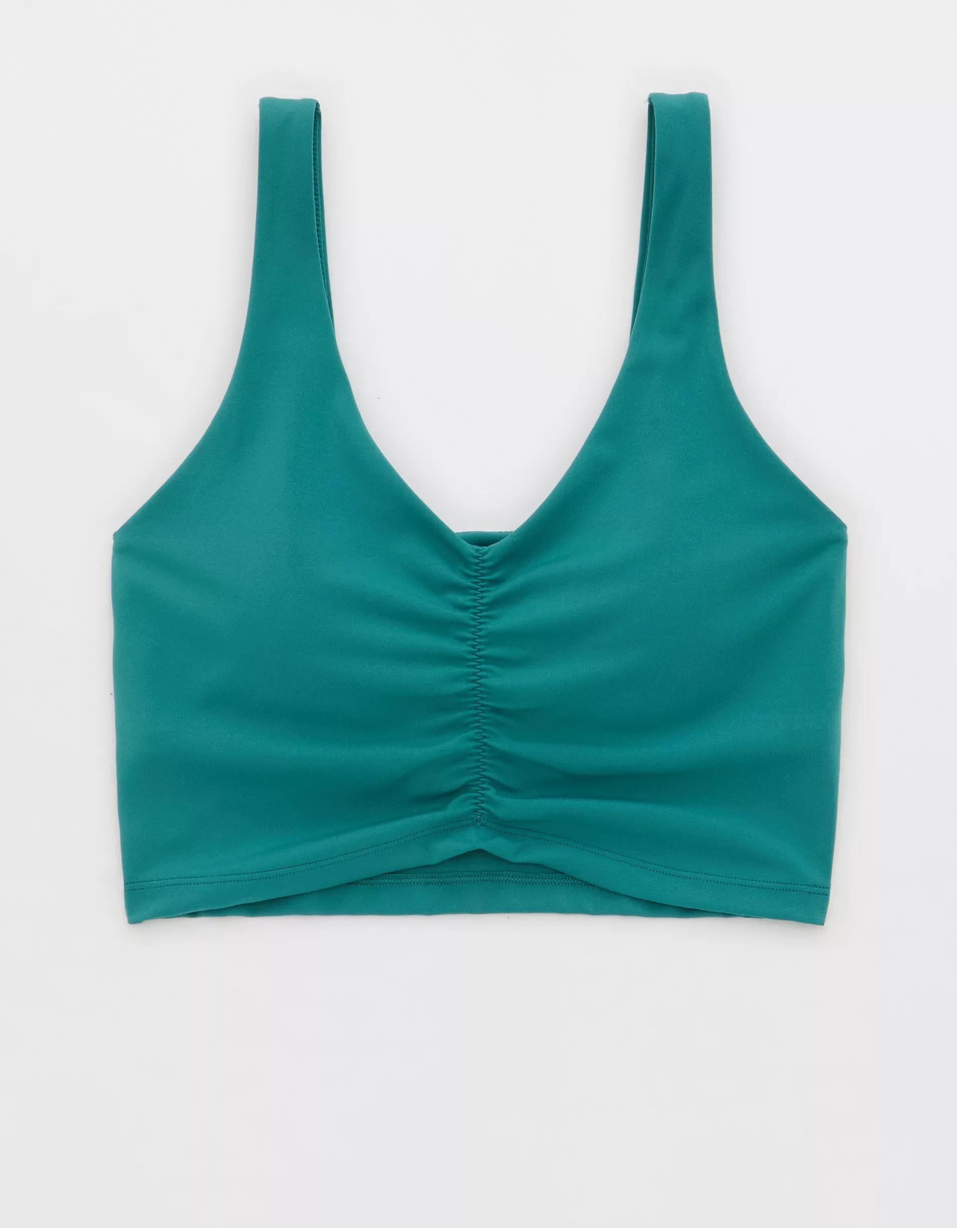 OFFLINE By Aerie Real Me Low Key Ruched Longline Sports Bra Product Image