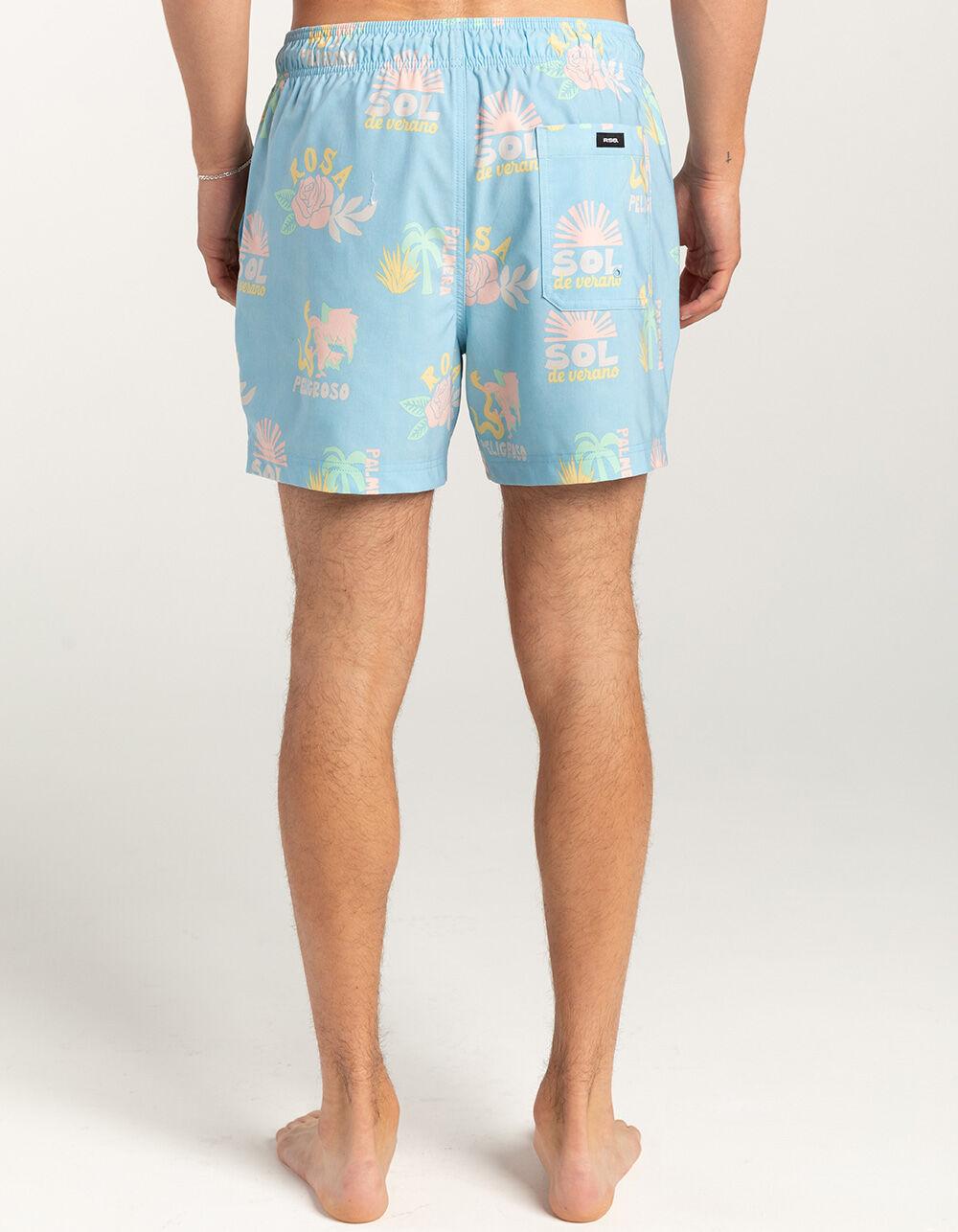 RSQ Mens Baja 5" Swim Shorts - LIGHT BLUE Product Image