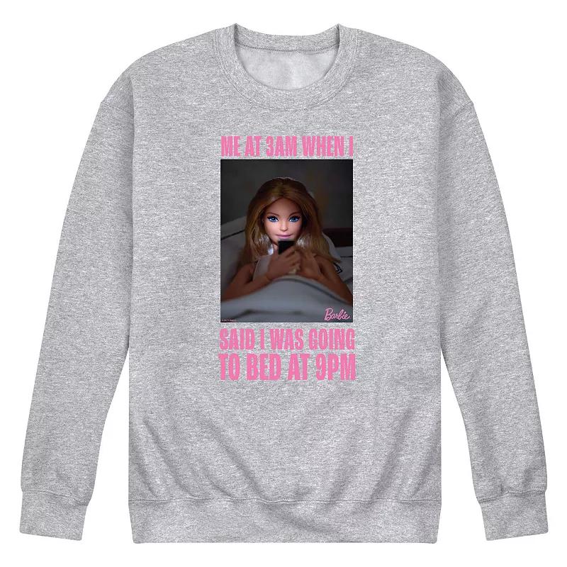 Mens Barbie Bedtime Meme Fleece Sweatshirt Grey Gray Product Image