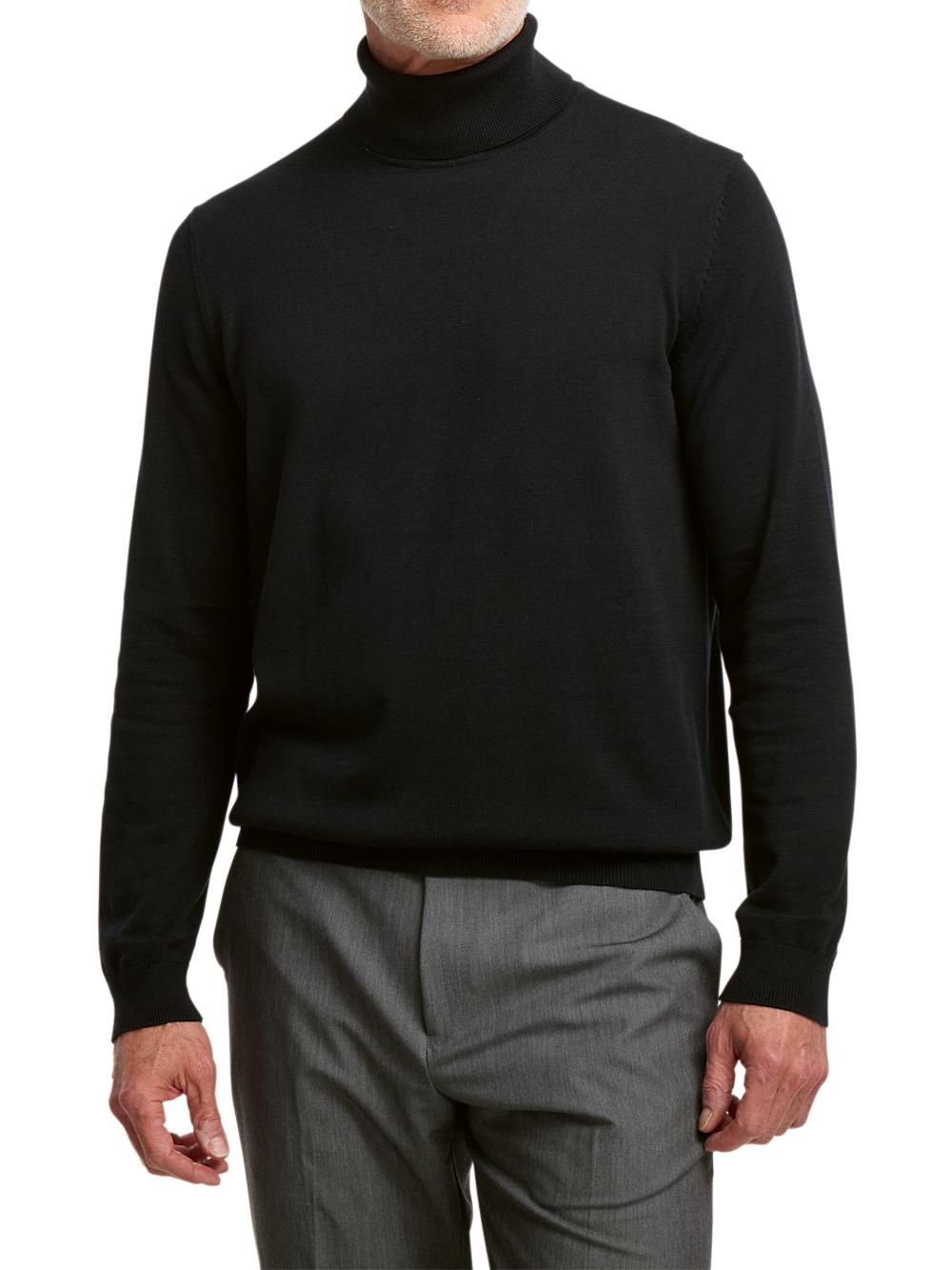 Supima Cotton Turtleneck - Black Product Image