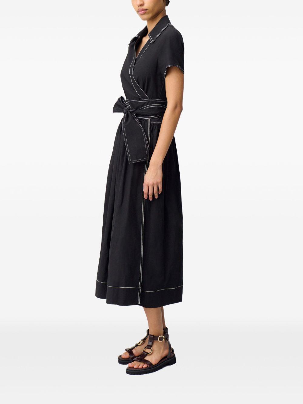 contrast-stitching midi dress Product Image