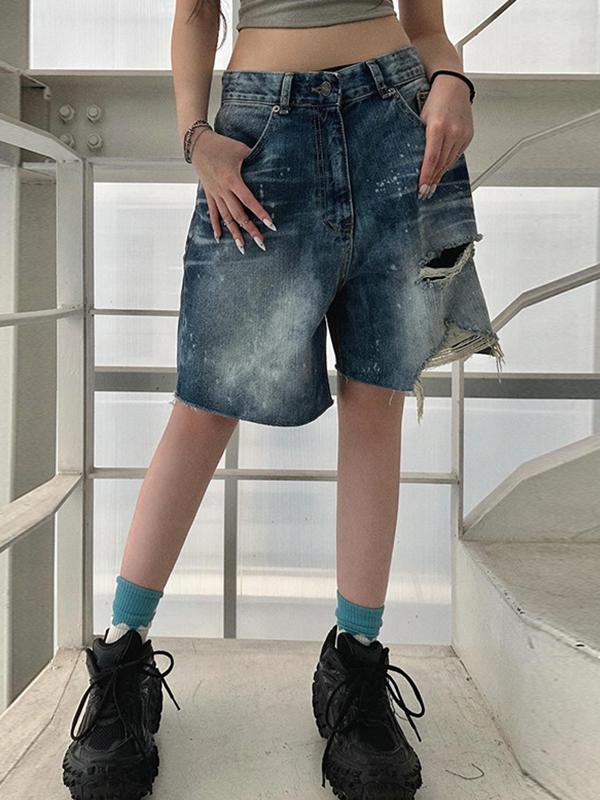 Personalised Torn Irregular Denim Shorts Product Image