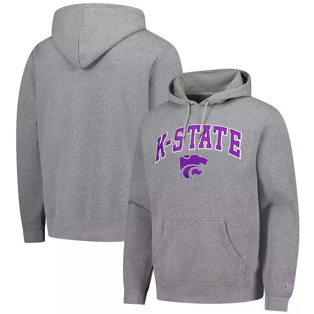 Men's  Gray Kansas State Wildcats Foundation Fleece Pullover Hoodie, Size: XL, Grey Product Image