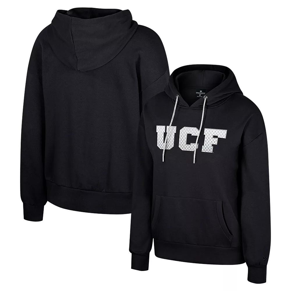 Women's Colosseum Black UCF Knights Reflection Rhinestone Drawcord Pullover Hoodie,  Product Image