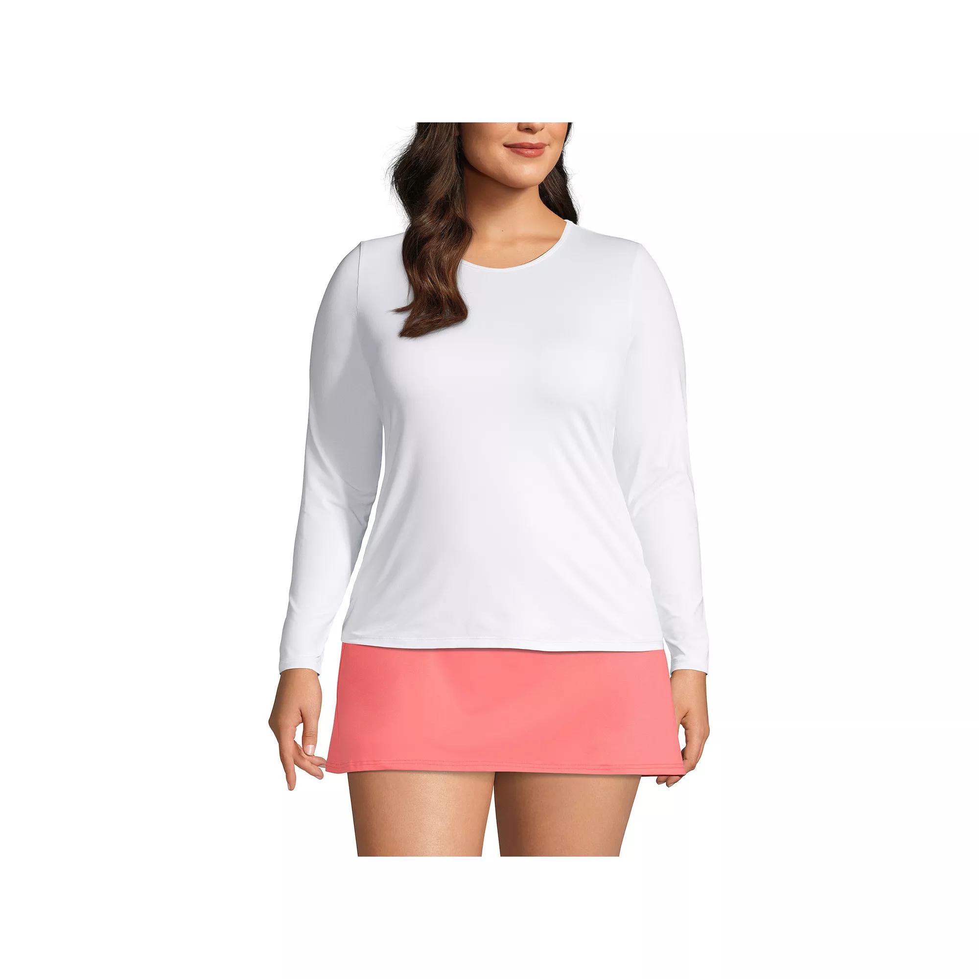Petite Lands' End UPF 50 Long Sleeve Rash Guard, Women's,  Product Image