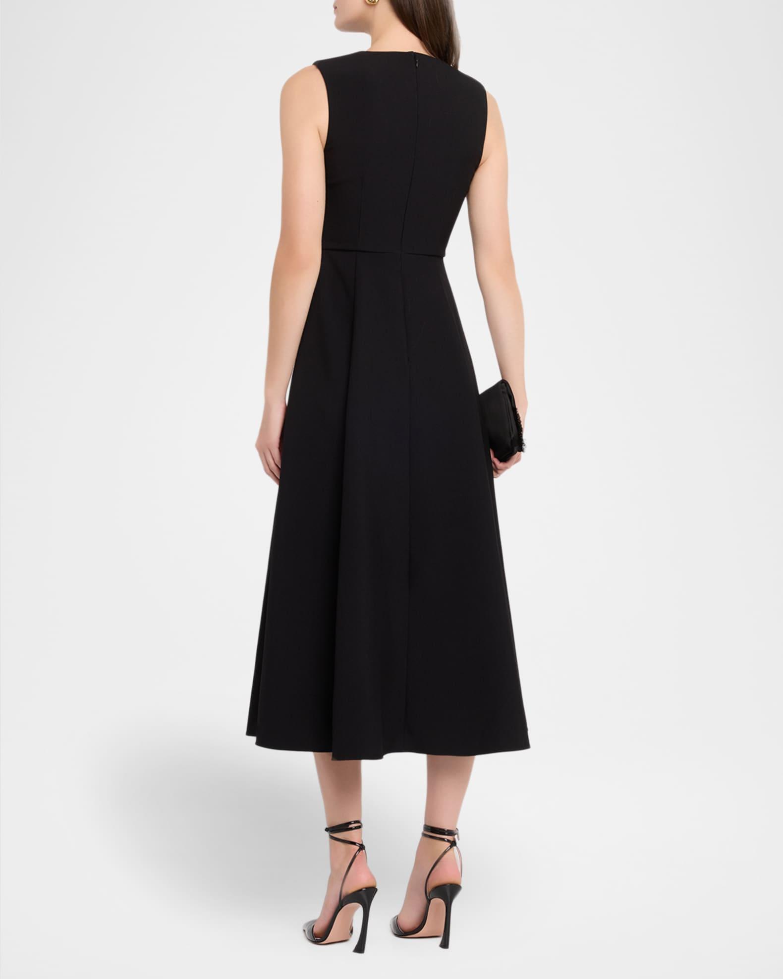 Sleeveless Origami Draped Crepe Midi Dress Product Image