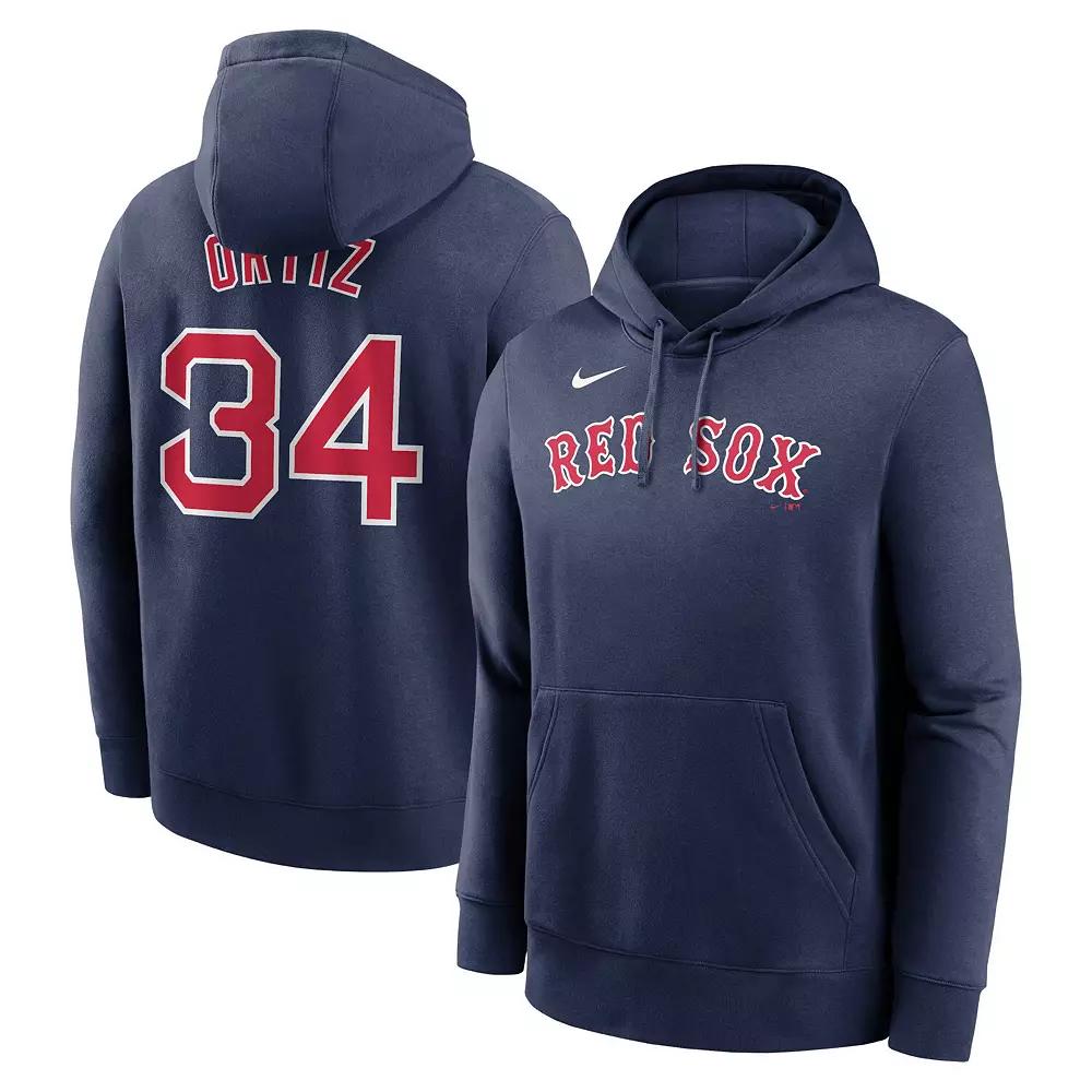 Men's Nike David Ortiz Navy Boston Red Sox Player Name & Number Club Pullover Hoodie, Size: Medium, Blue Product Image